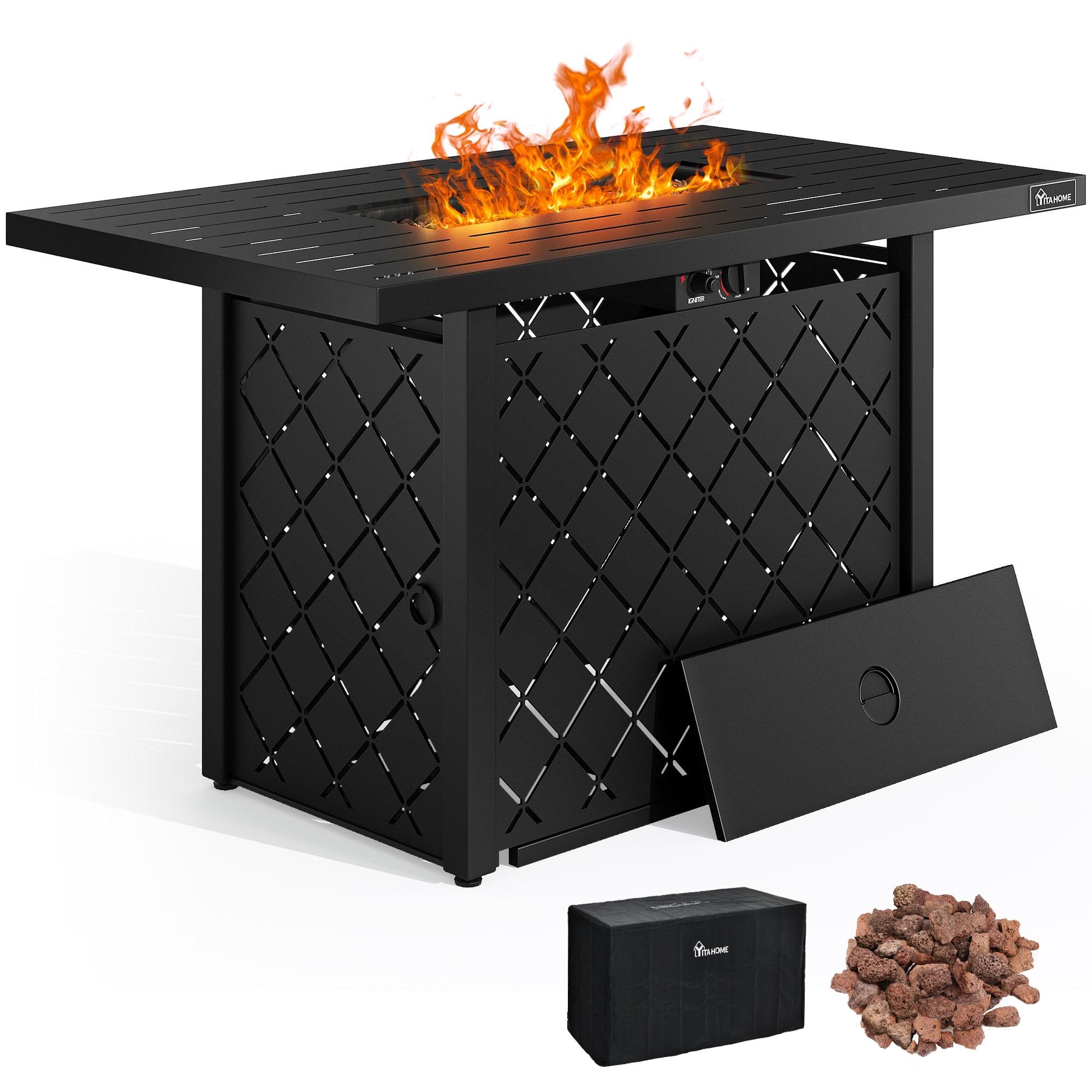 Uforic 43 Inch Propane Fire Pit Table, 50,000 BTU Steel Gas Fire Pit with Ignition Systems