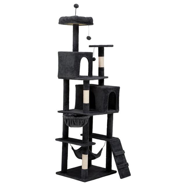 Archie & Oscar™ 75" Tall Cat Tower Condo, Multi-Level Cat Tower With Balls, Plush Perch, Hammock, And Sisal Posts For Large Indoor Cats