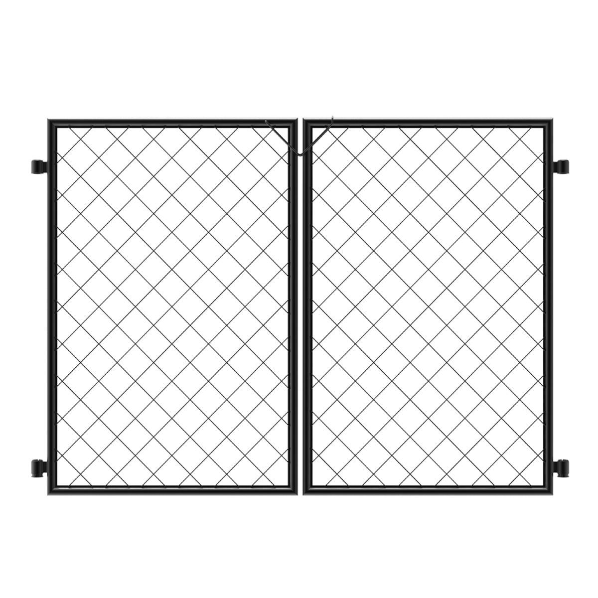 34in H x 49in W Black Diamond Mesh Steel Fence Gate