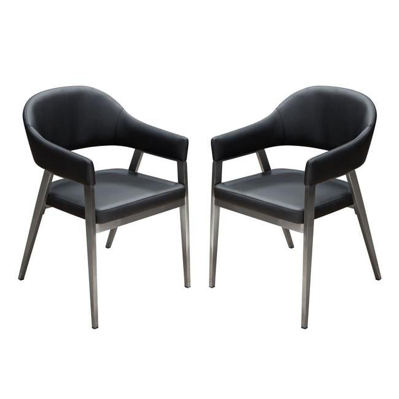 Diamond Sofa Adele 19'' H Faux Leather Upholstered Armchair (Set of 2)