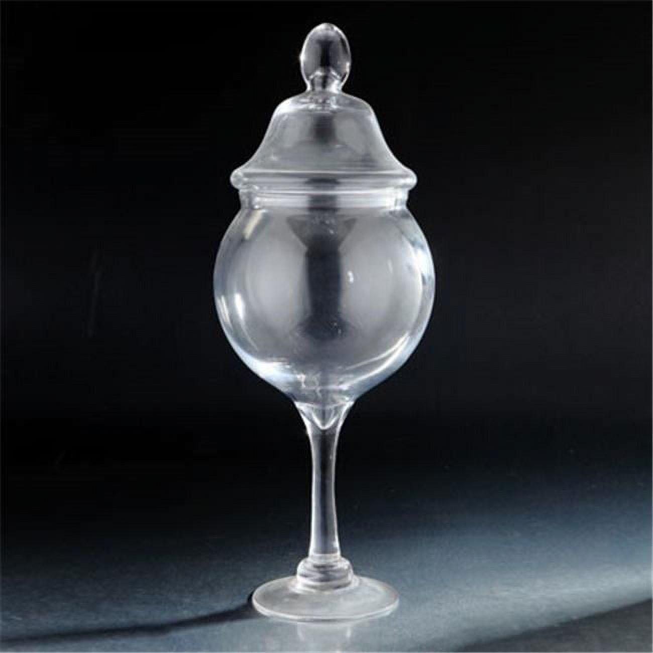 Clear Hand Blown Glass Apothecary Jar with Lid