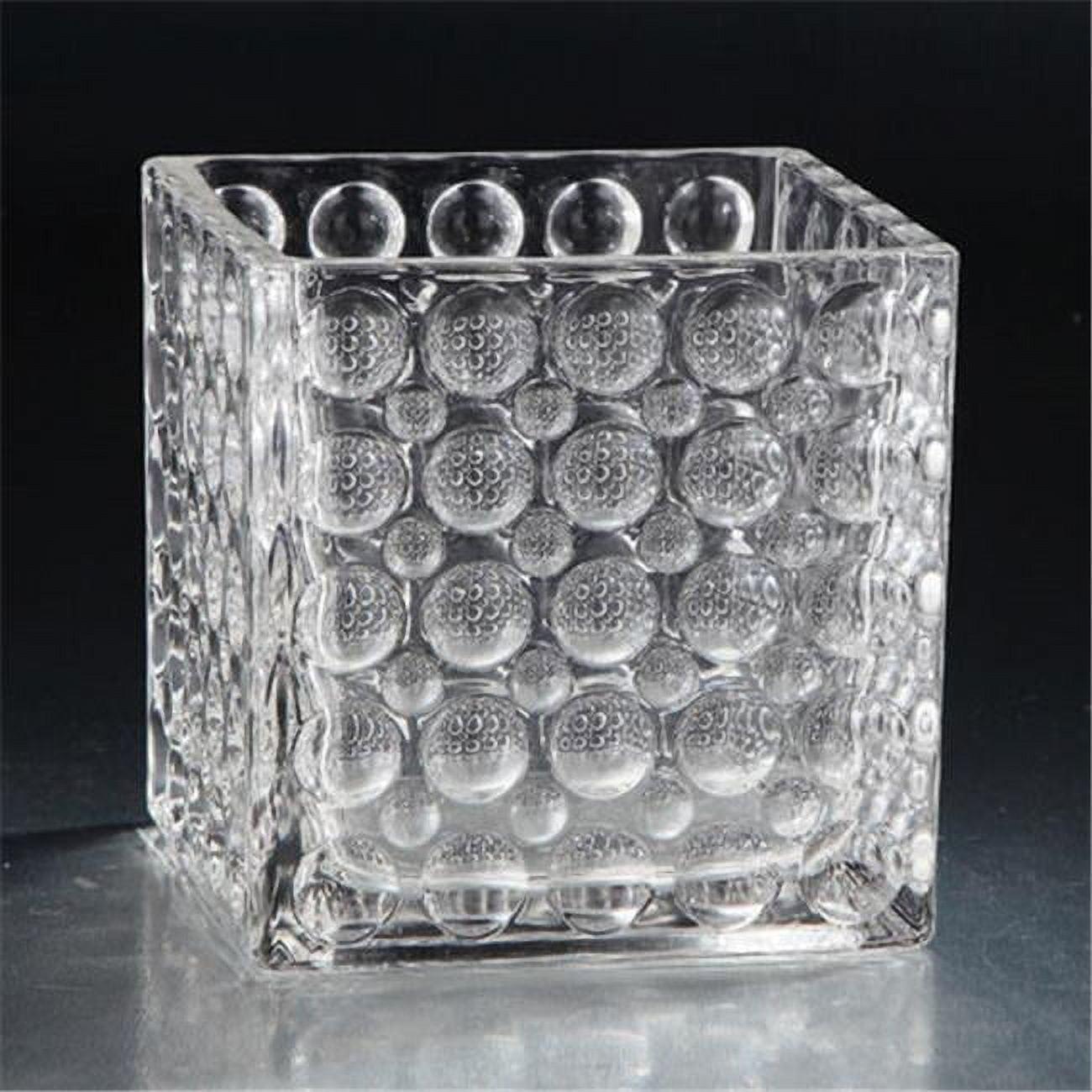 6" Clear Glass Square Tabletop Candle Holder