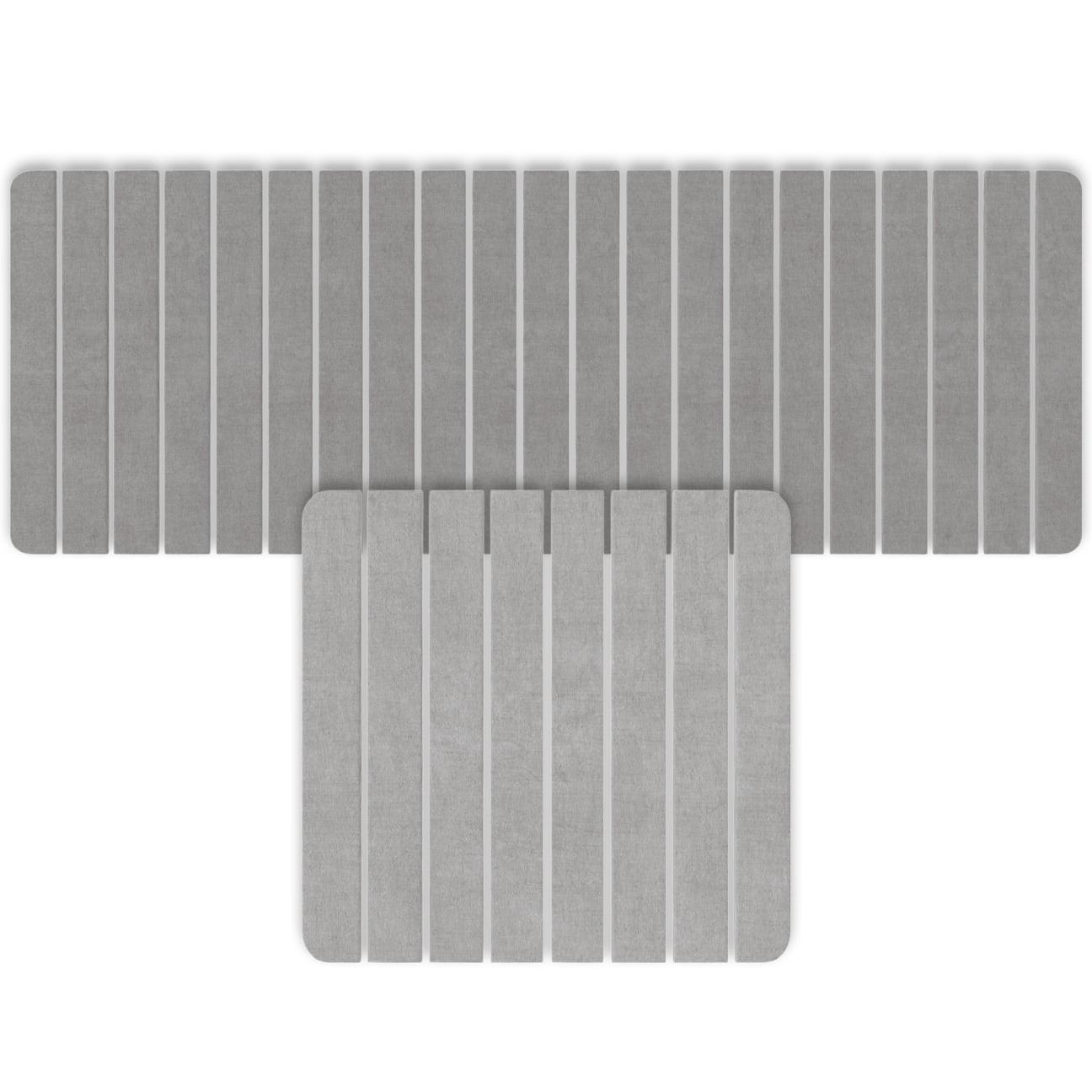 Diatomite Quick-dry Water-absorbing Bath Mat Set - X-large + Small Gray Mats