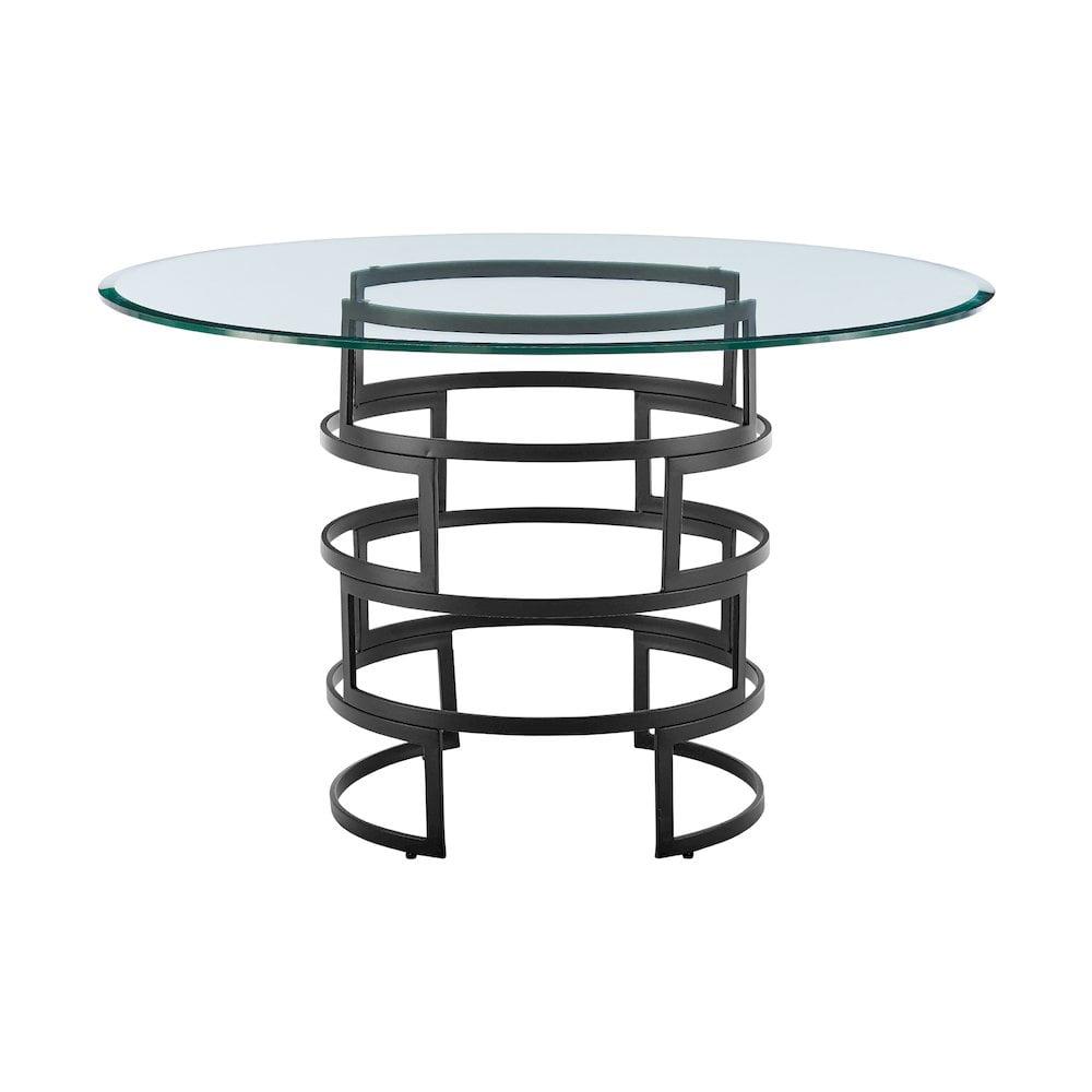 Armen Living Diaz Round Glass Dining Table