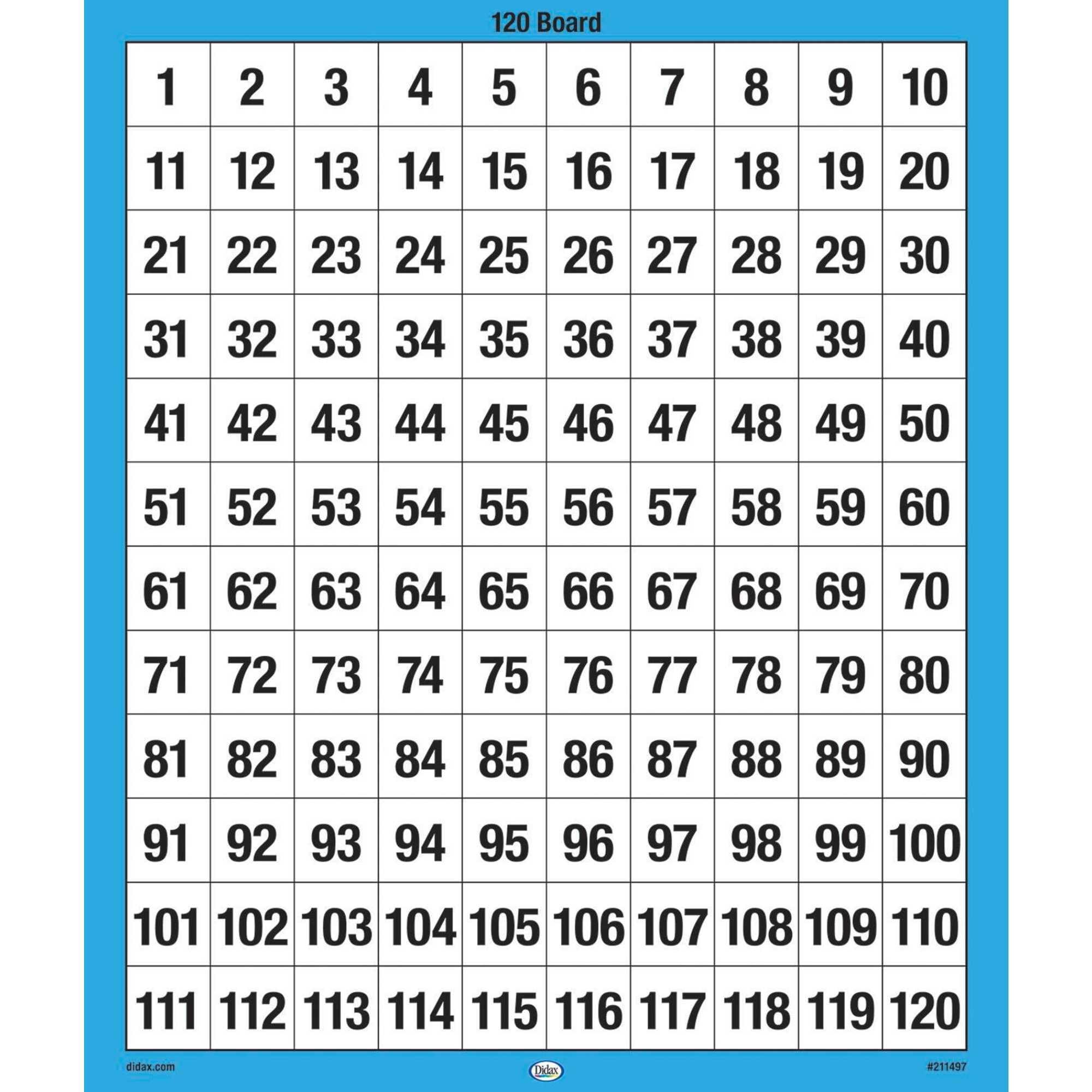 Didax 120 Number Boards, Blank Grids on Reverse Side, 11 x 13 Inches, Pack of 10
