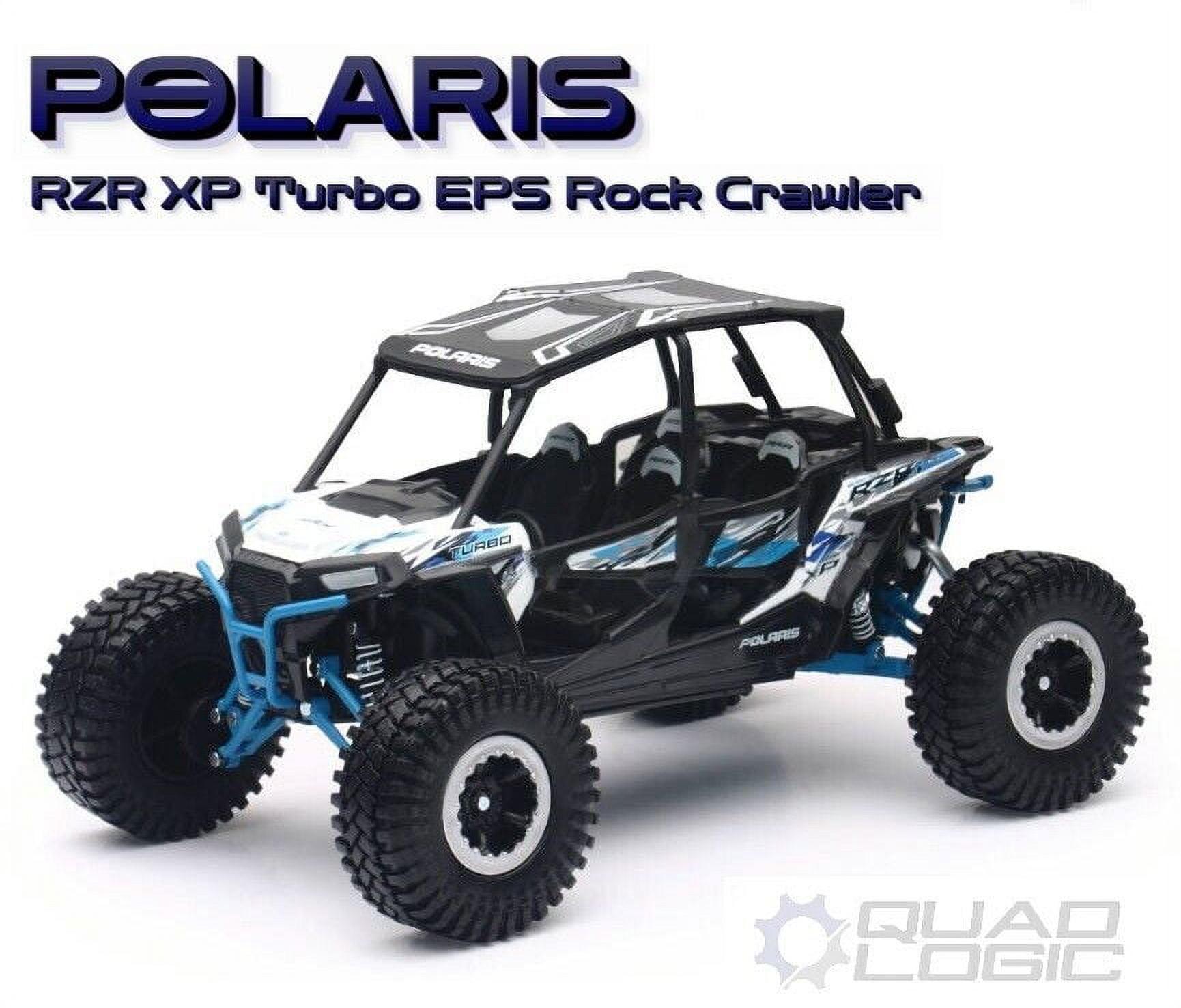 Polaris RZR XP 4 Turbo EPS Sport UTV White with Graphics and Black Top "Xtreme Off-Road" Series 1/18 Diecast Model by New Ray