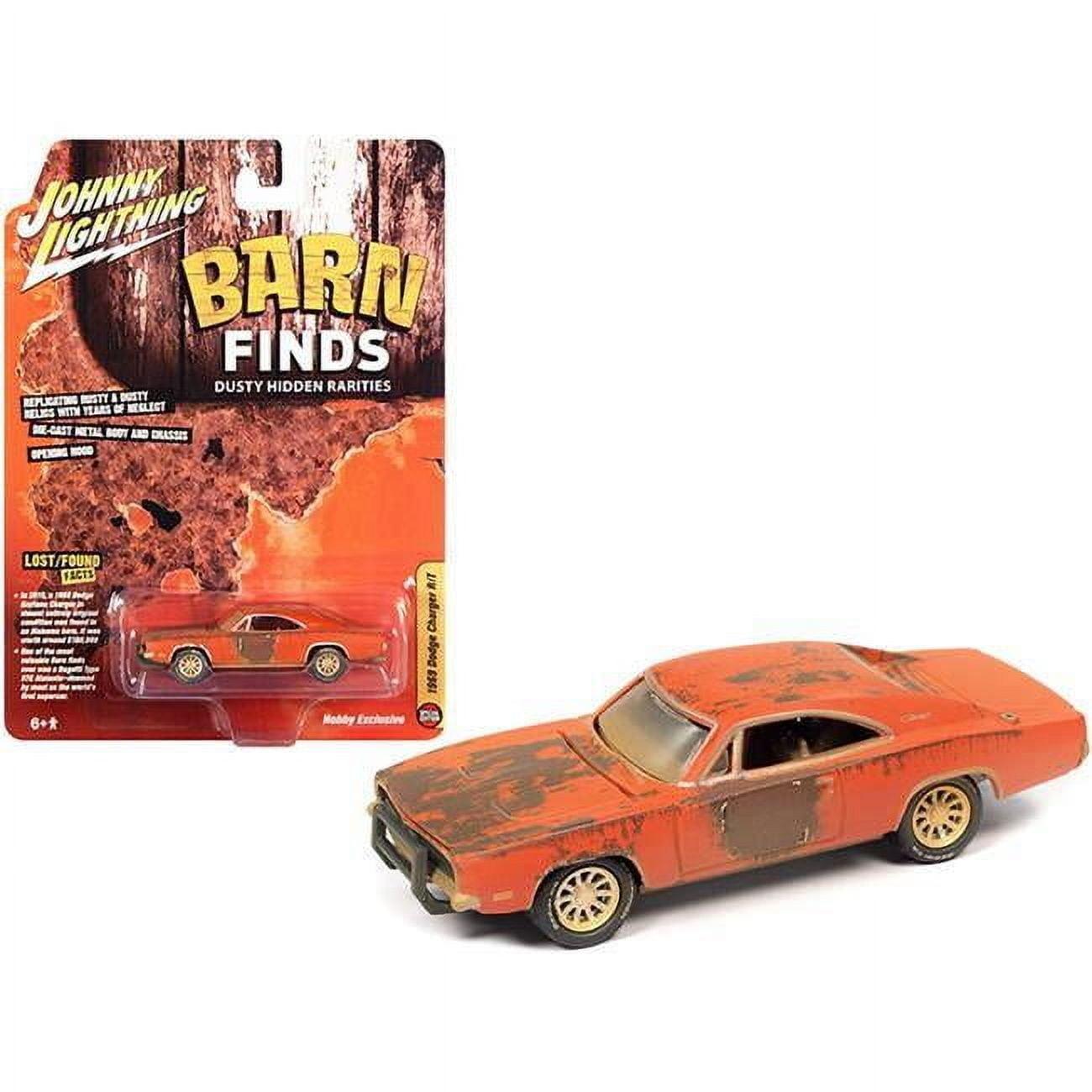 1969 Dodge Charger R/T Orange Barn Finds 1/64 Diecast Model Car