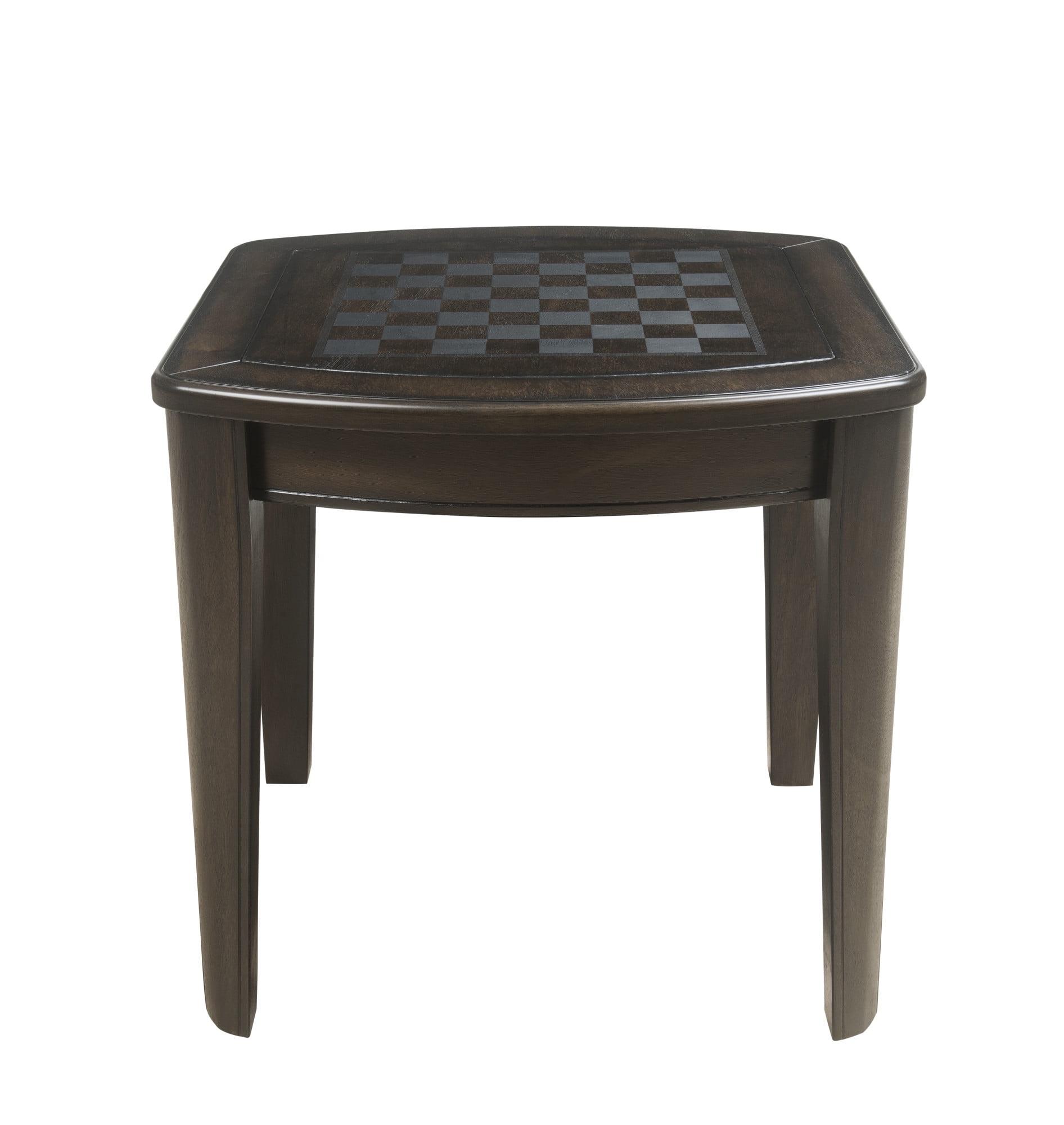 Diletta Dark Walnut Wood Square Game End Table