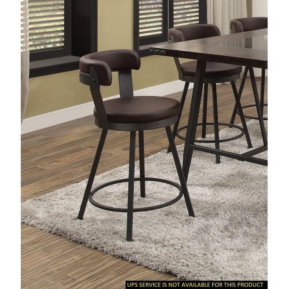 Lexicon Appert Metal Counter Height Swivel Stools in Dark Gray/Brown (Set of 2)