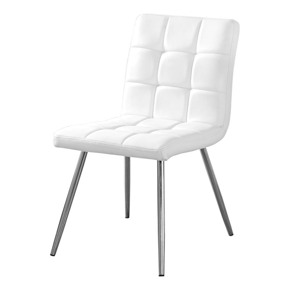 Dining Chair Set Of 2 Side Upholstered Kitchen Pu Leather Look White