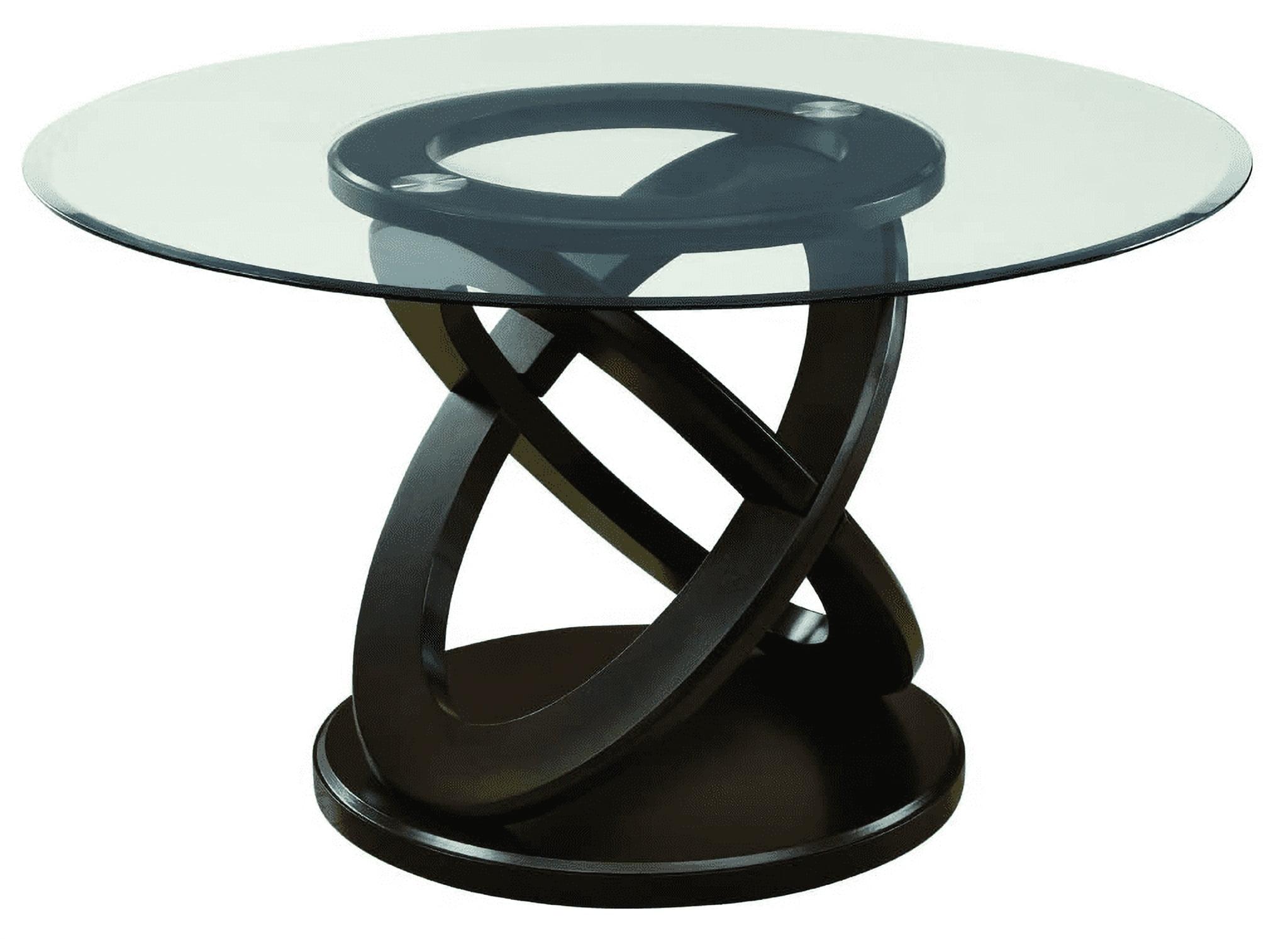 Monarch Specialties I 1749 Espresso 48" Wide Elegant Glass Top Dining Table (Chairs are not included)