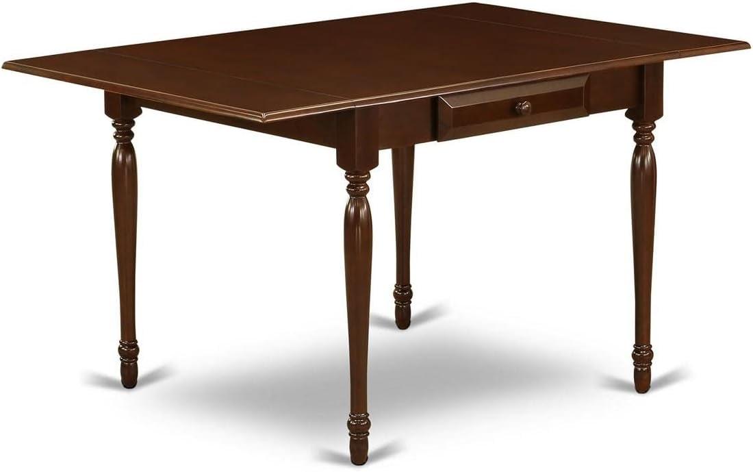 Transitional Mahogany Solid Wood Extendable Dining Table with Drawers