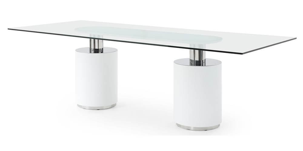 Whiteline Modern Living Mandarin Dining table, Length: 94 Width: 39 Height: 30, White