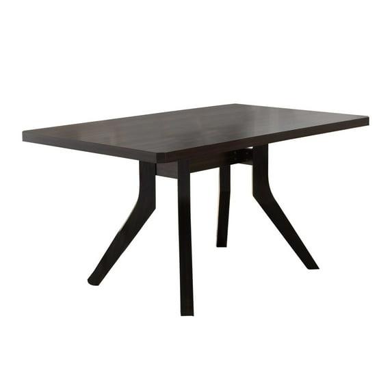 Dining Table with Wooden Top and Angled Legs, Brown - Saltoro Sherpi