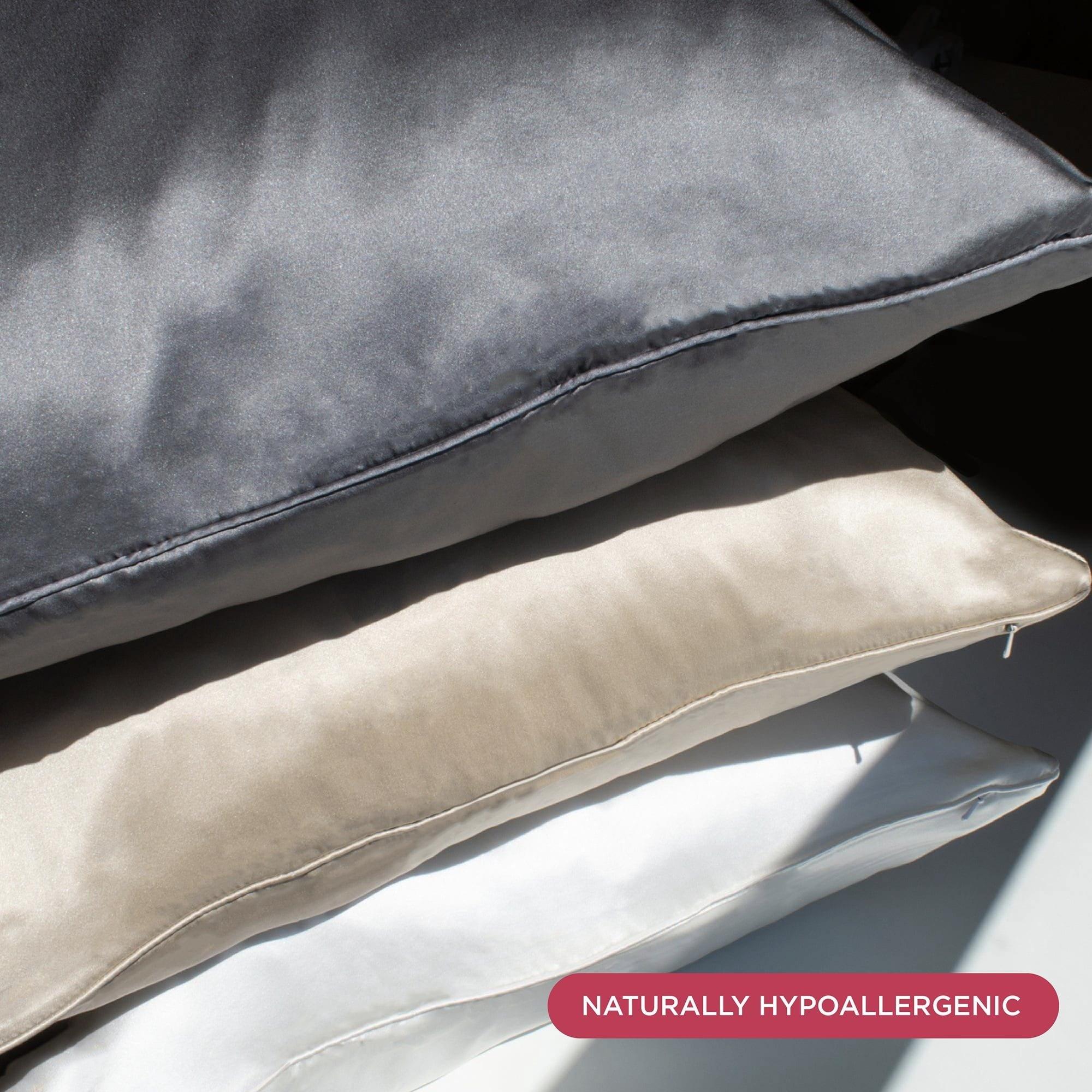 Discover Night, LLC NIGHT 22 Momme Mulberry Silk Pillowcase Gunmetal - Standard