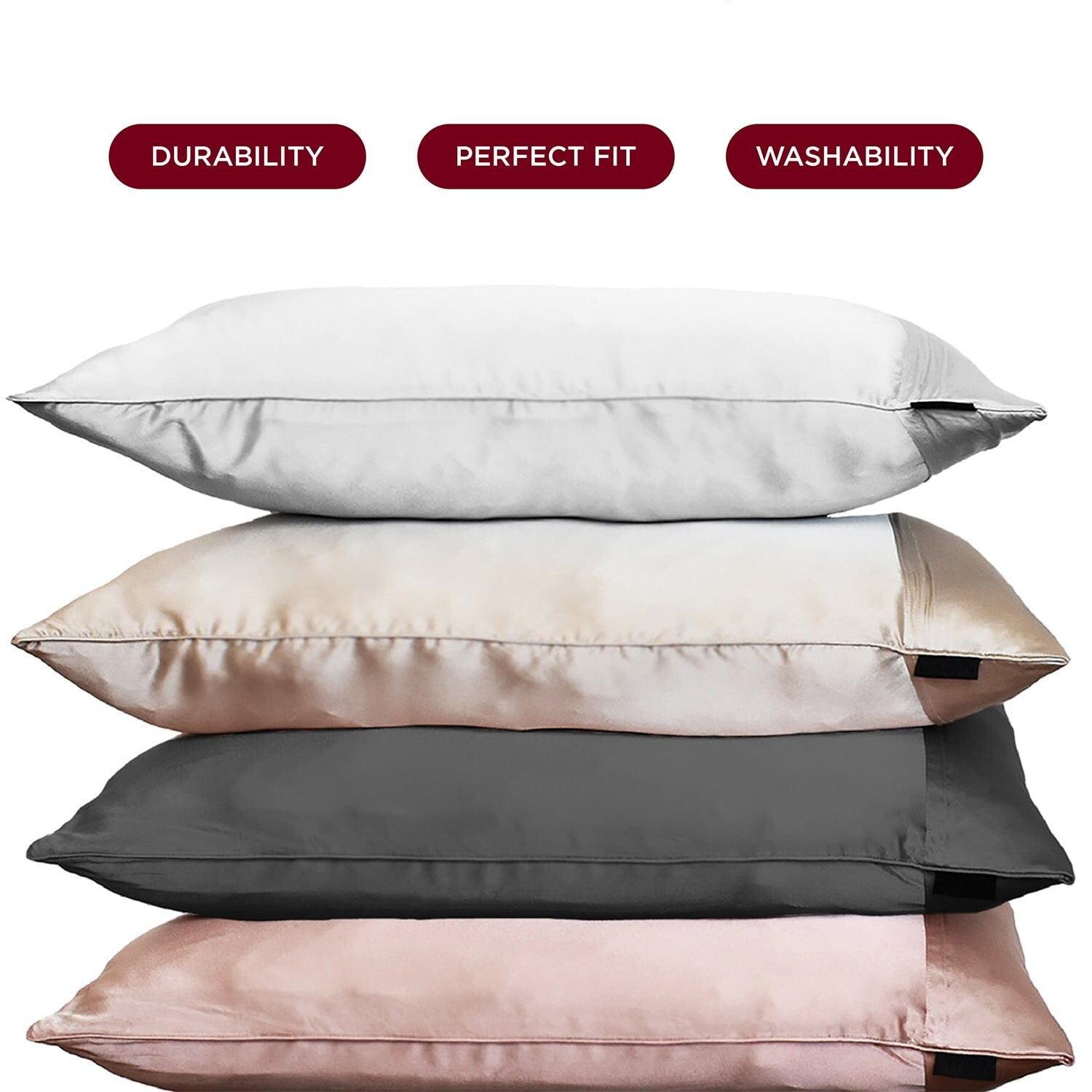 Discover Night LLC NIGHT Silk Washable Pillowcase - Luxury Mulberry Silk Pillow Covers for Skin and Hair Silver - King