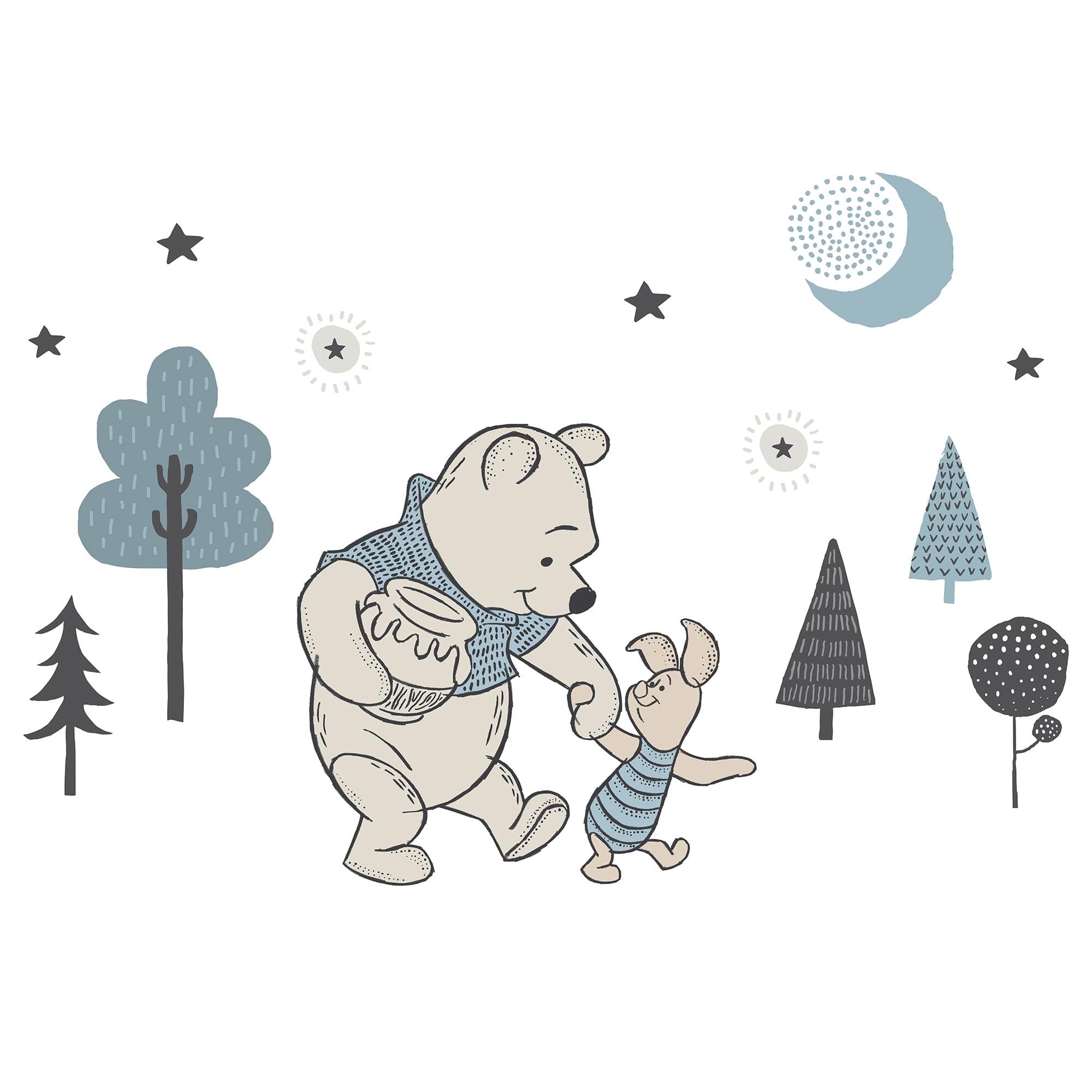 Forever Pooh Blue and Beige Nursery Wall Decals