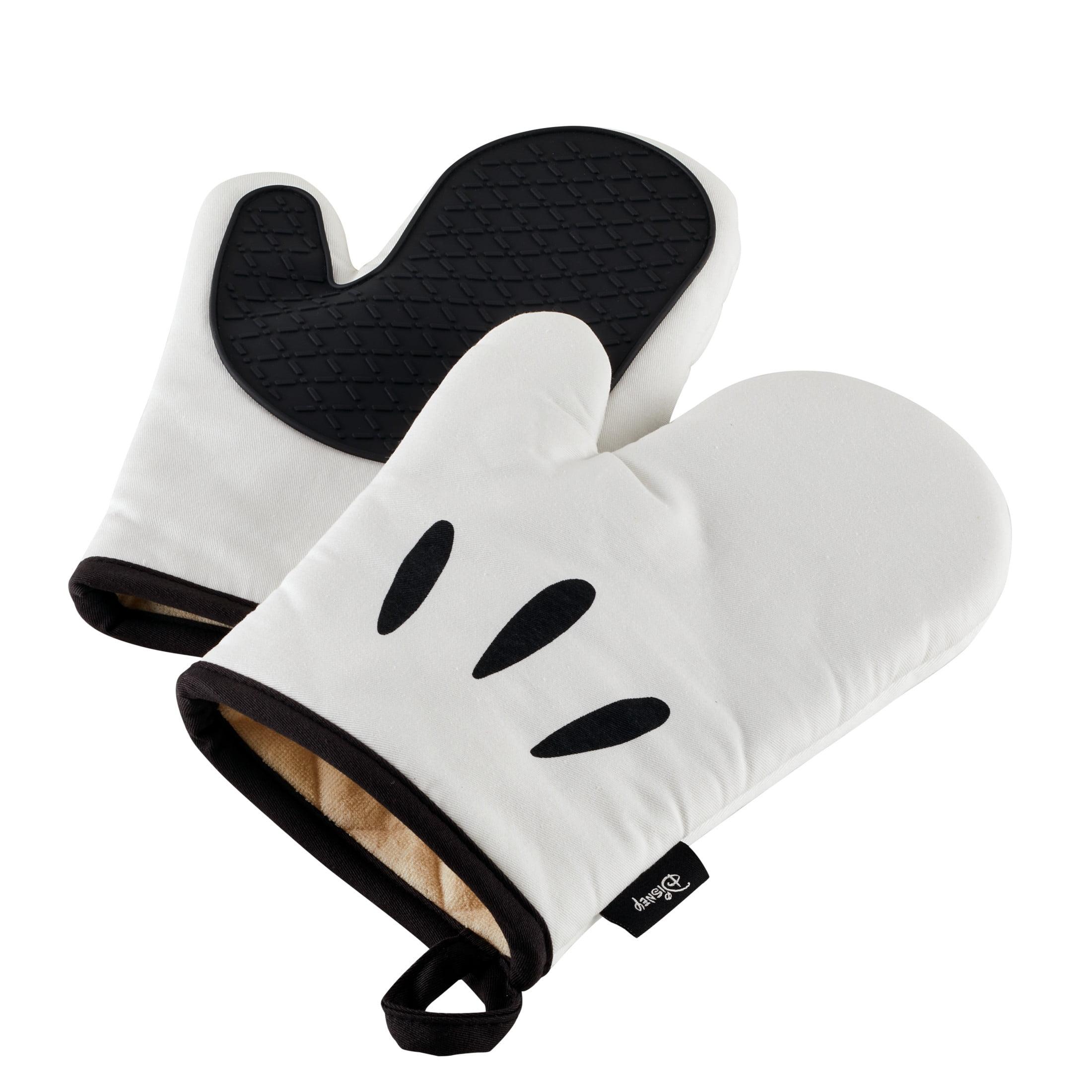 Disney Home Monochrome White Silicone Oven Mitt Set, 2 Piece