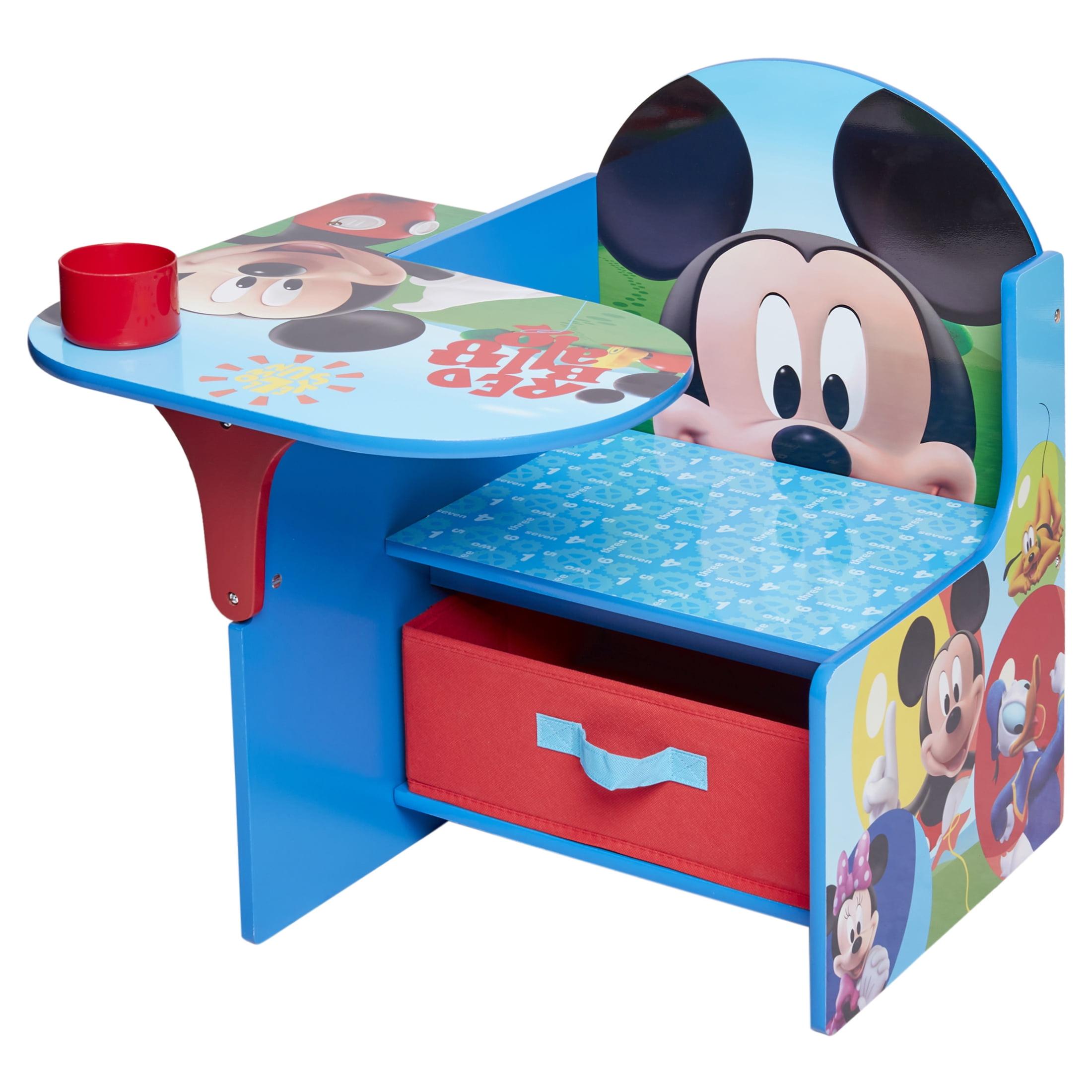 Mickey Mouse Inspired Blue Study Desk & Chair Set with Cup Holder