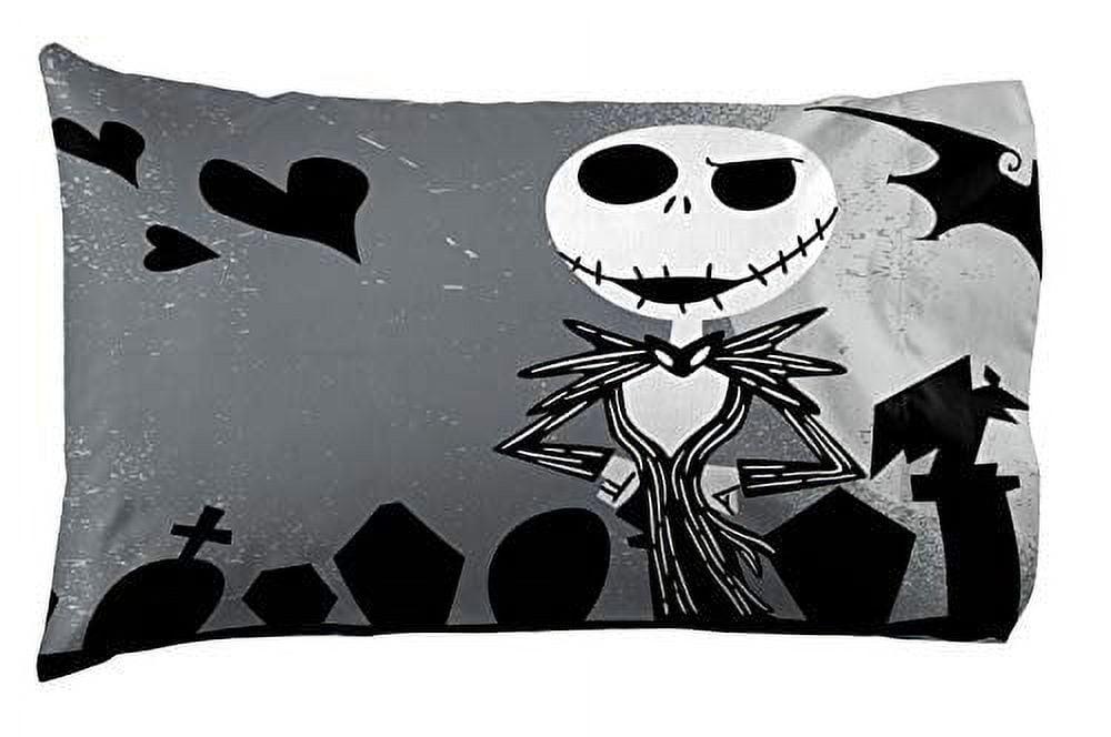 Disney Nightmare Before Christmas Grave Yard 1 Pack Reversible Pillowcase Featuring Jack Skellington and Sally