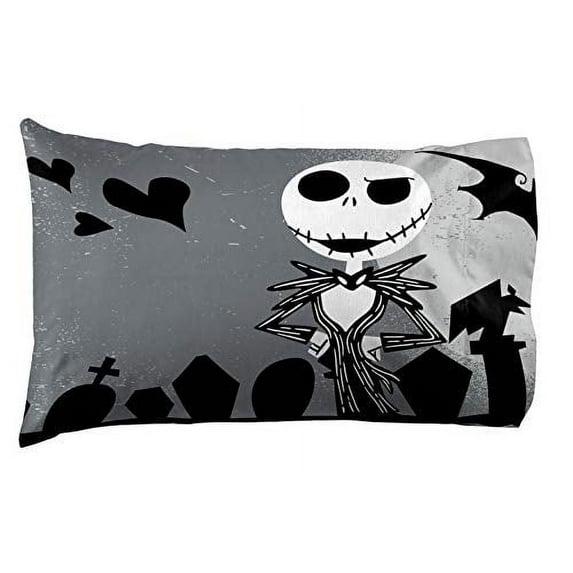 Disney Nightmare Before Christmas Grave Yard 1 Pack Reversible Pillowcase Featuring Jack Skellington and Sally