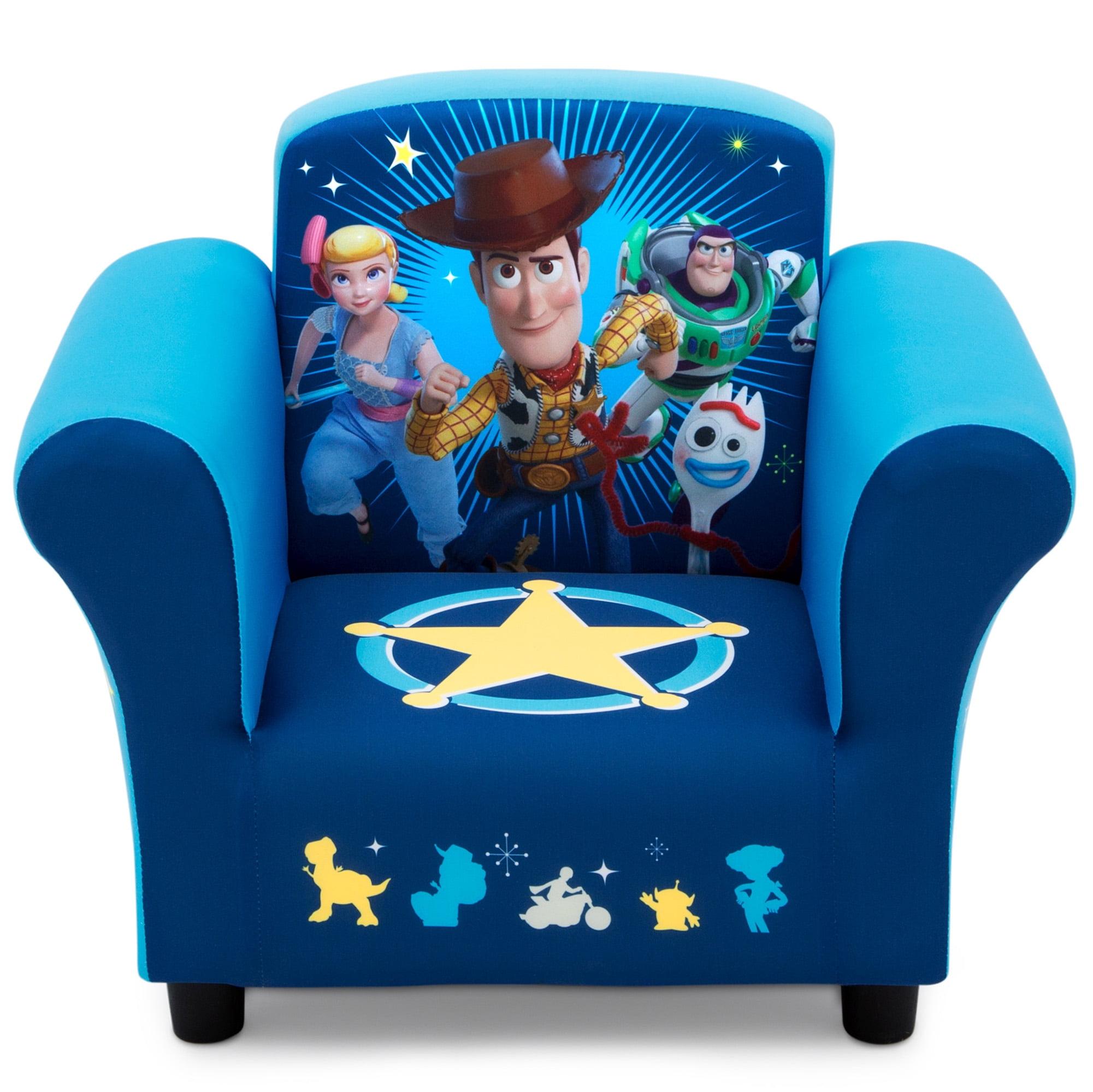 Delta Children's Toy Story 4 Blue Faux Leather Upholstered Kids Chair