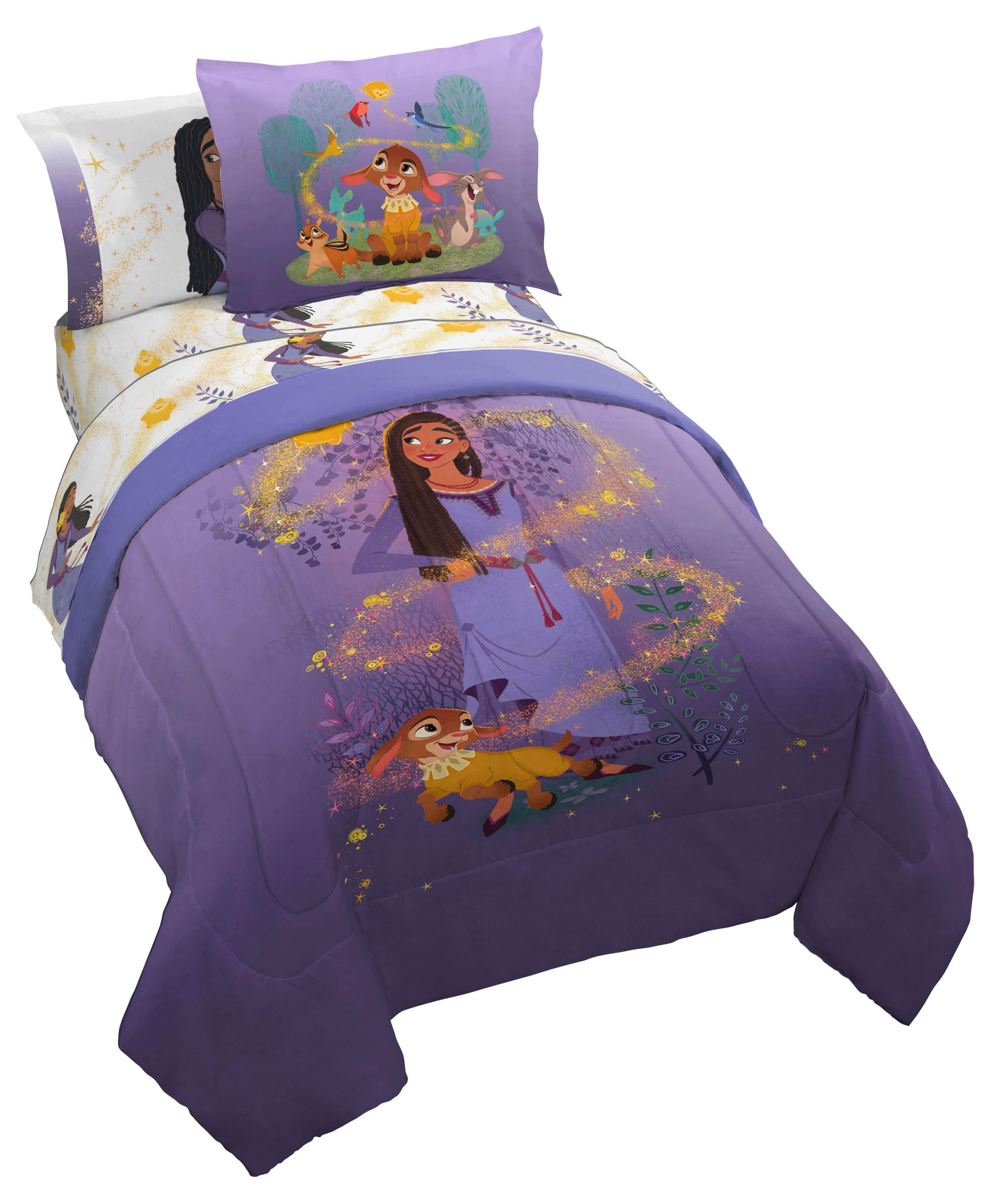 Disney Wish Purple Microfiber Full Kids Bedding Set