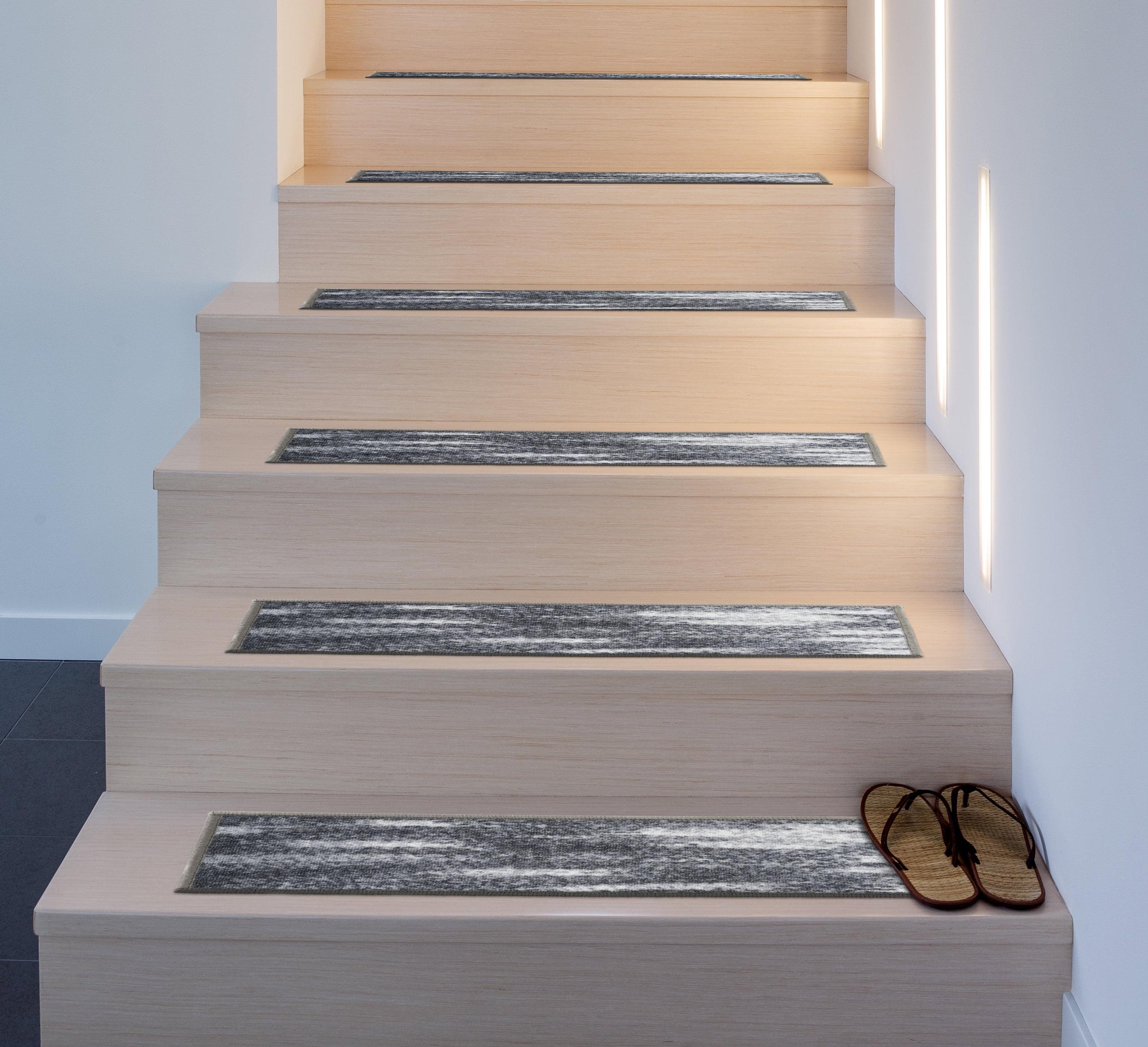 World Rug Gallery Distressed Abstract Non-Slip Stair Treads