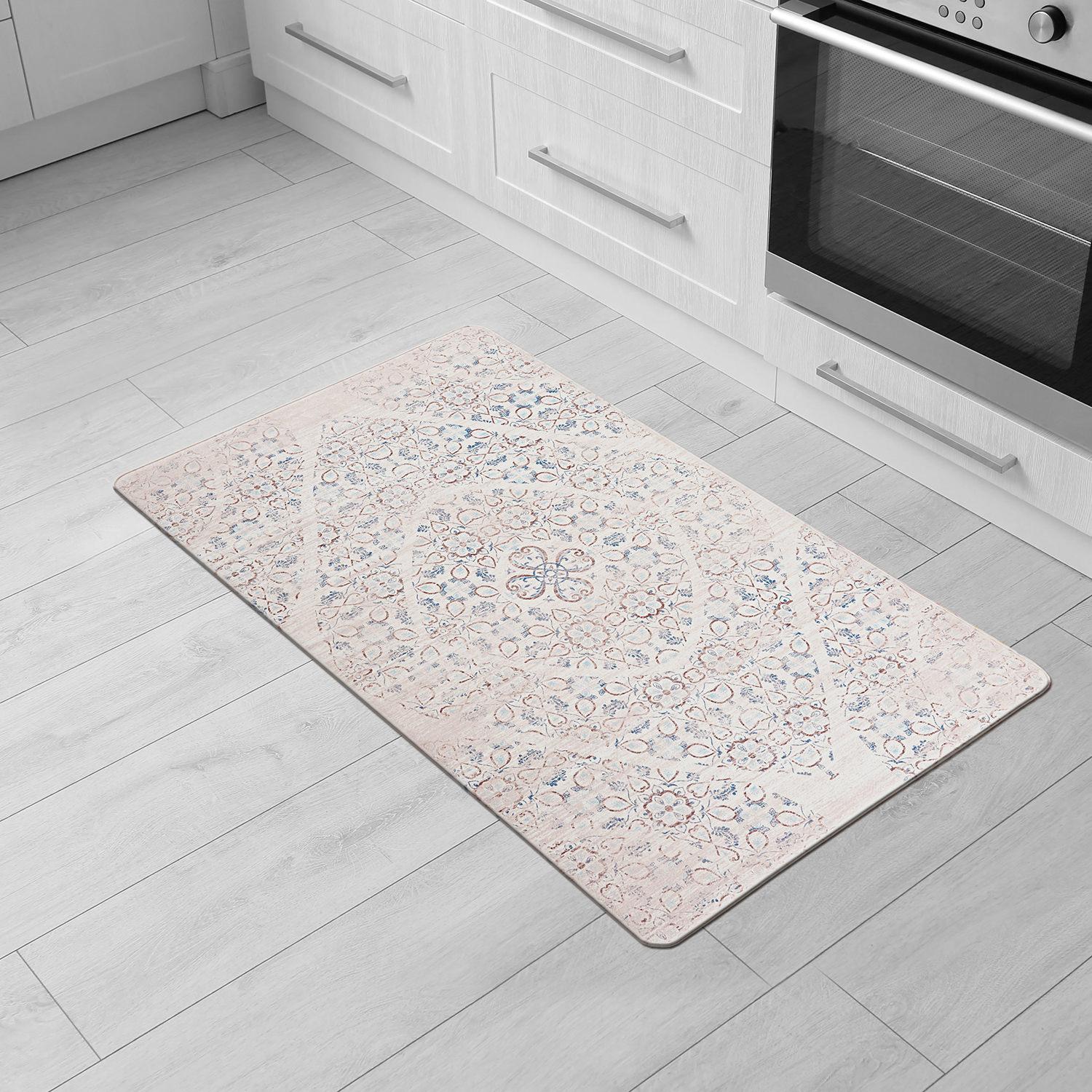 Ivory Geometric Anti-Fatigue Non-Slip Standing Mat