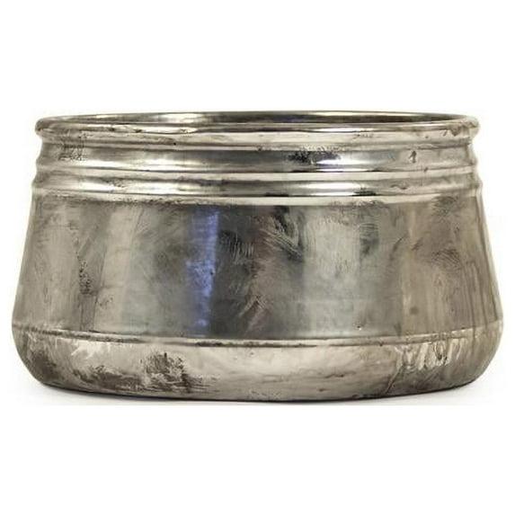 Zentique  Distressed Metallic Can-Shaped Vase - Small