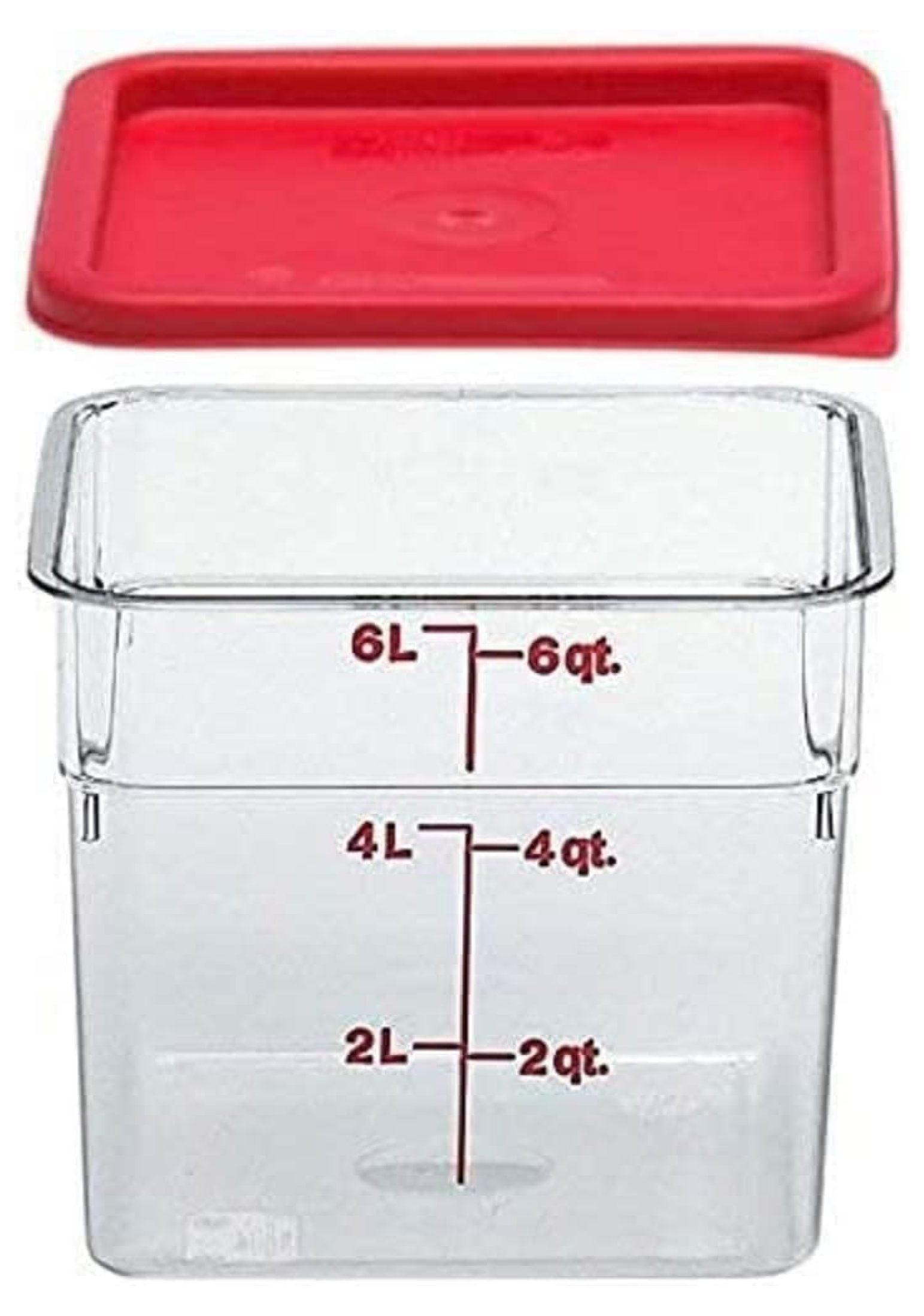 JepoIA 6SFSCW135 Camsquare Food Container, 6-Quart, Polycarbonate, Clear, NSF With Lid