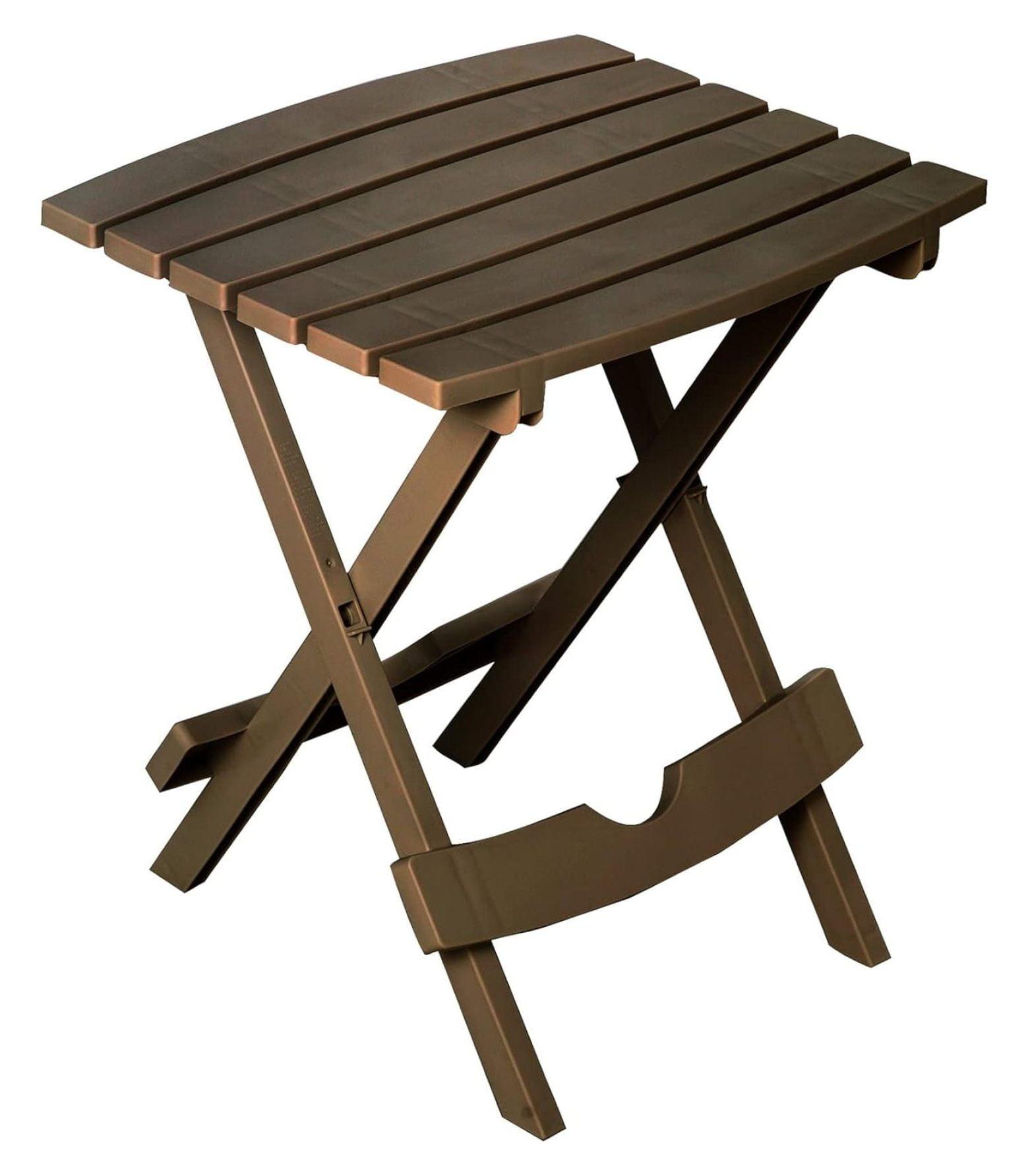 Adams Earth Brown Resin Folding Side Table