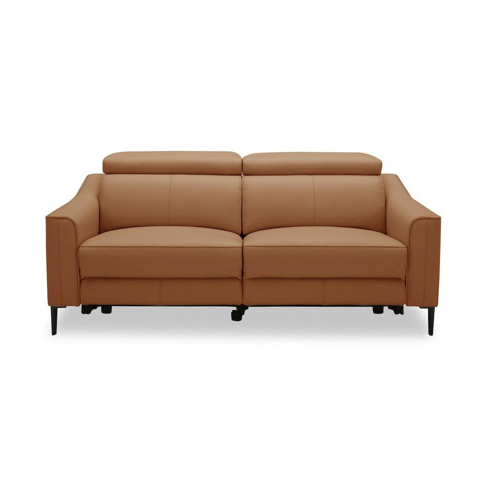 Divani Casa Eden - Modern Camel Leather Sofa With 2 Recliners