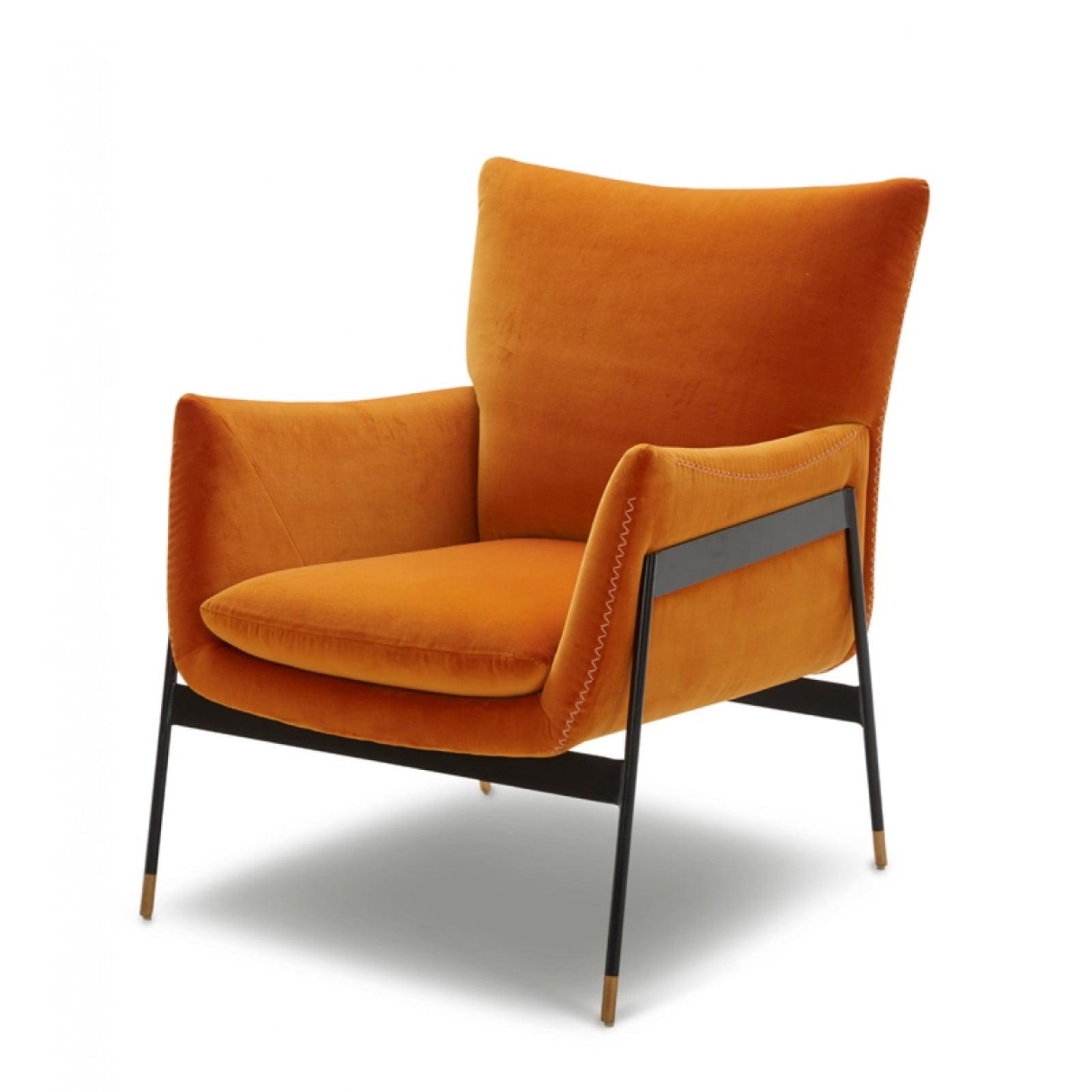 Divani Casa Joseph Modern Orange Fabric Accent Chair 61516