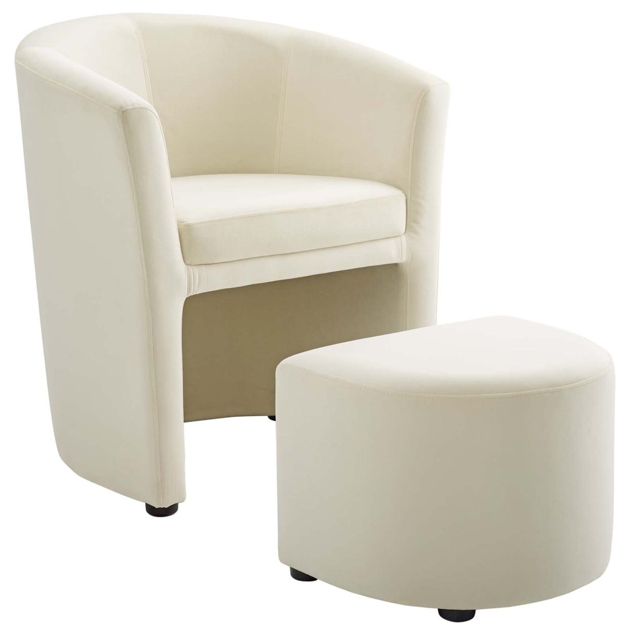 Divulge Performance Velvet Arm Chair and Ottoman Set by Modway