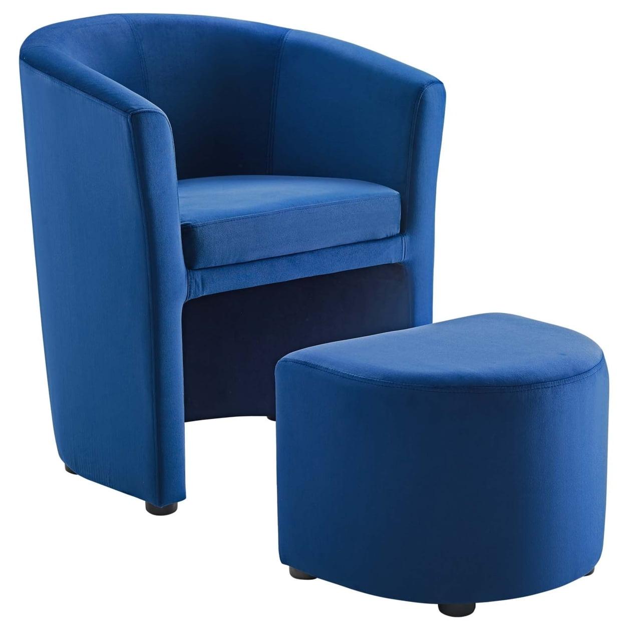 Divulge Performance Velvet Arm Chair and Ottoman Set by Modway