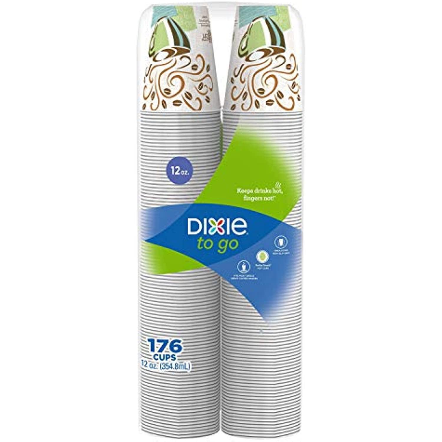 Dixie to Go Cups, 12 Ounce, 176 Count - insulated hot/cold paper cups perfect for serving hot coffee and other beverages