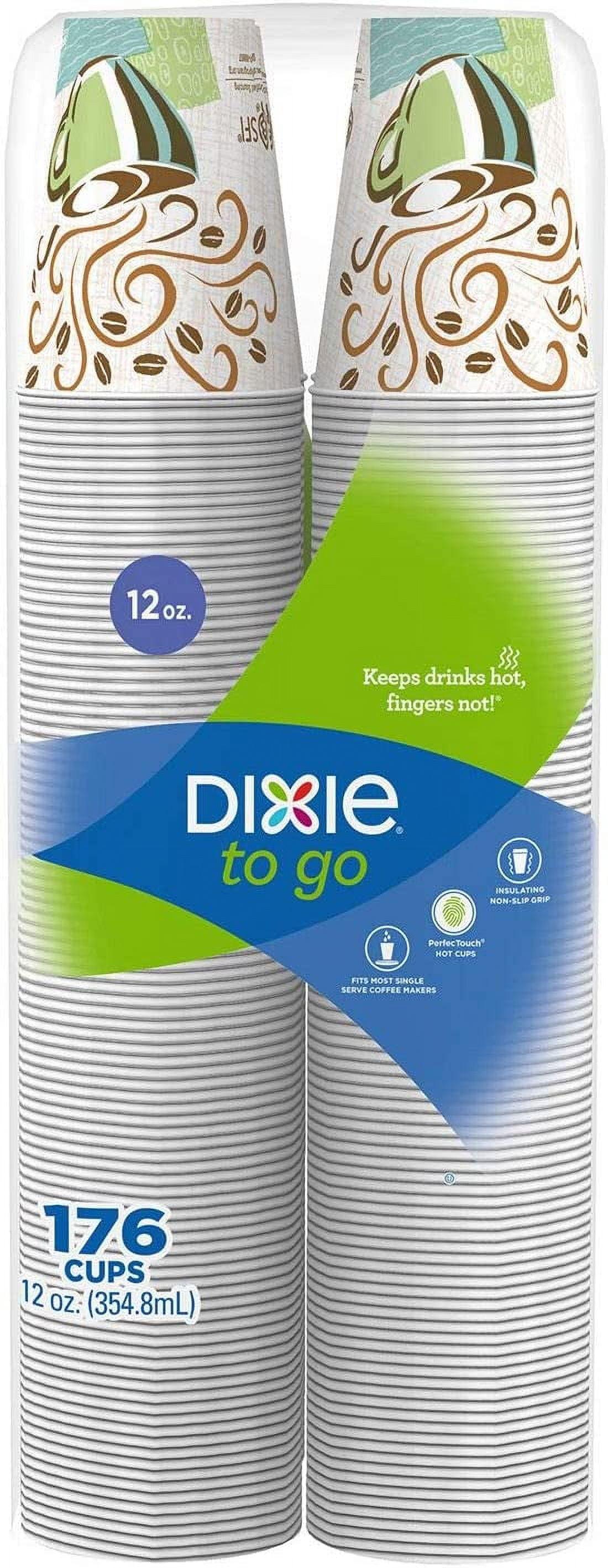 Dixie to Go Cups, 12 Ounce, 176 Count - insulated hot/cold paper cups perfect for serving hot coffee and other beverages