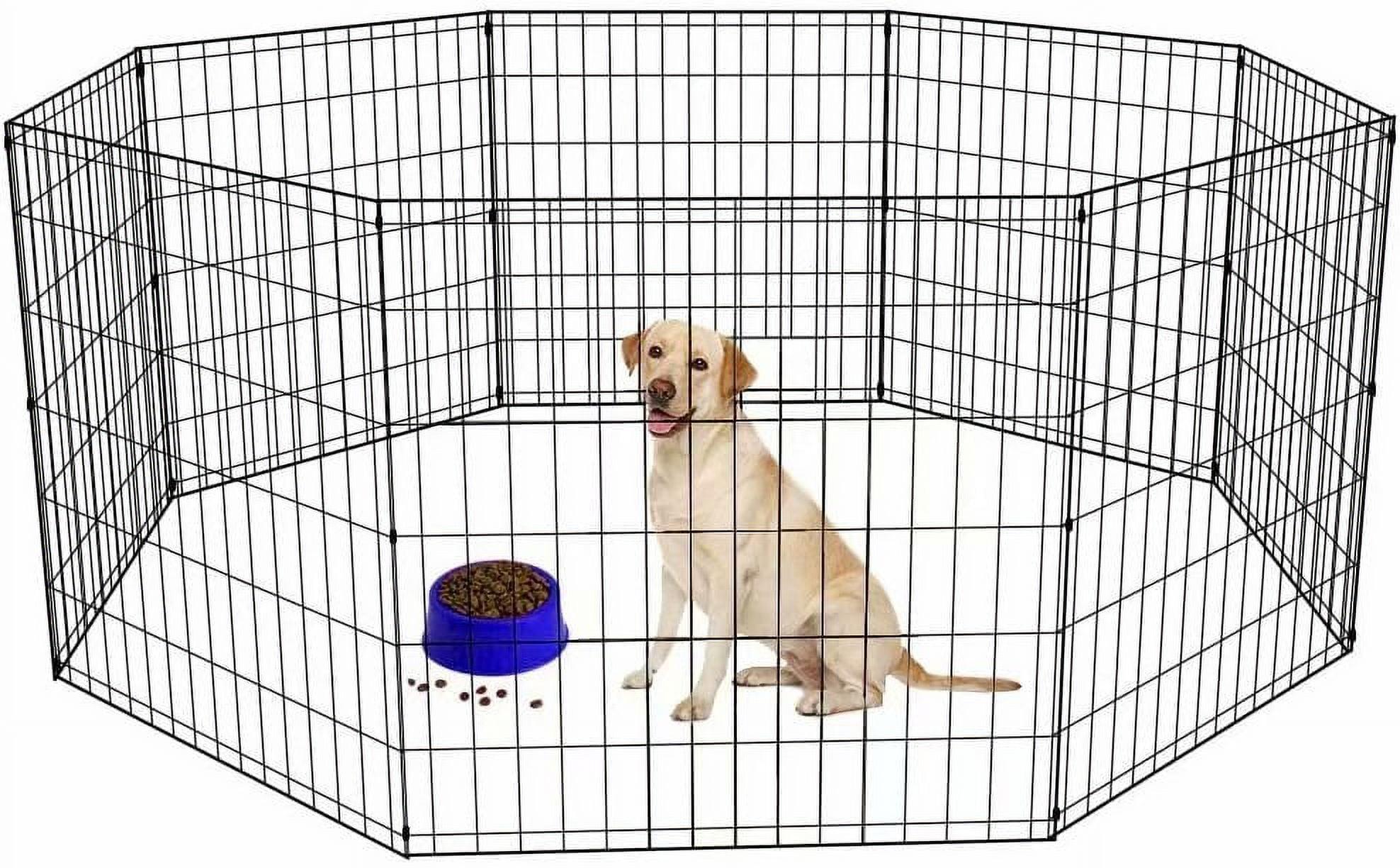 Dkeli Dog Fence Outdoor Dog Playpens for Small Dogs, Portable, Foldable,24 inch