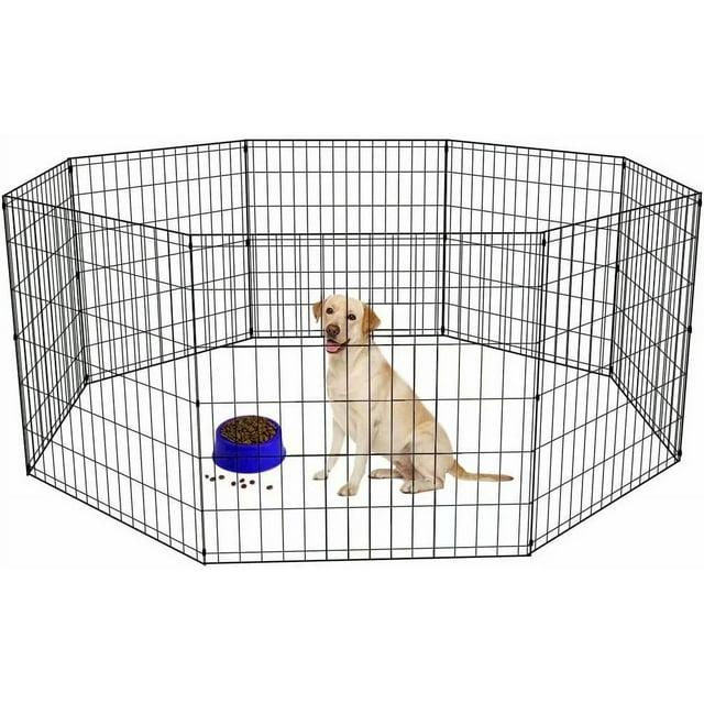 Dkeli Dog Fence Outdoor Dog Playpens for Small Dogs, Portable, Foldable,24 inch