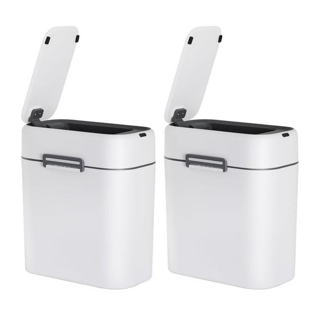 FDW Bathroom Trash Can With Lid 2.2 Gallon Touchless Motion Sensor Small Slim Garbage Can For Bathroom, Bedroom, Office, Living Room (2)
