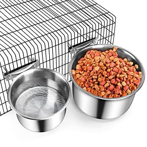 Stainless Steel Hanging Pet Bowls for Crate and Kennel