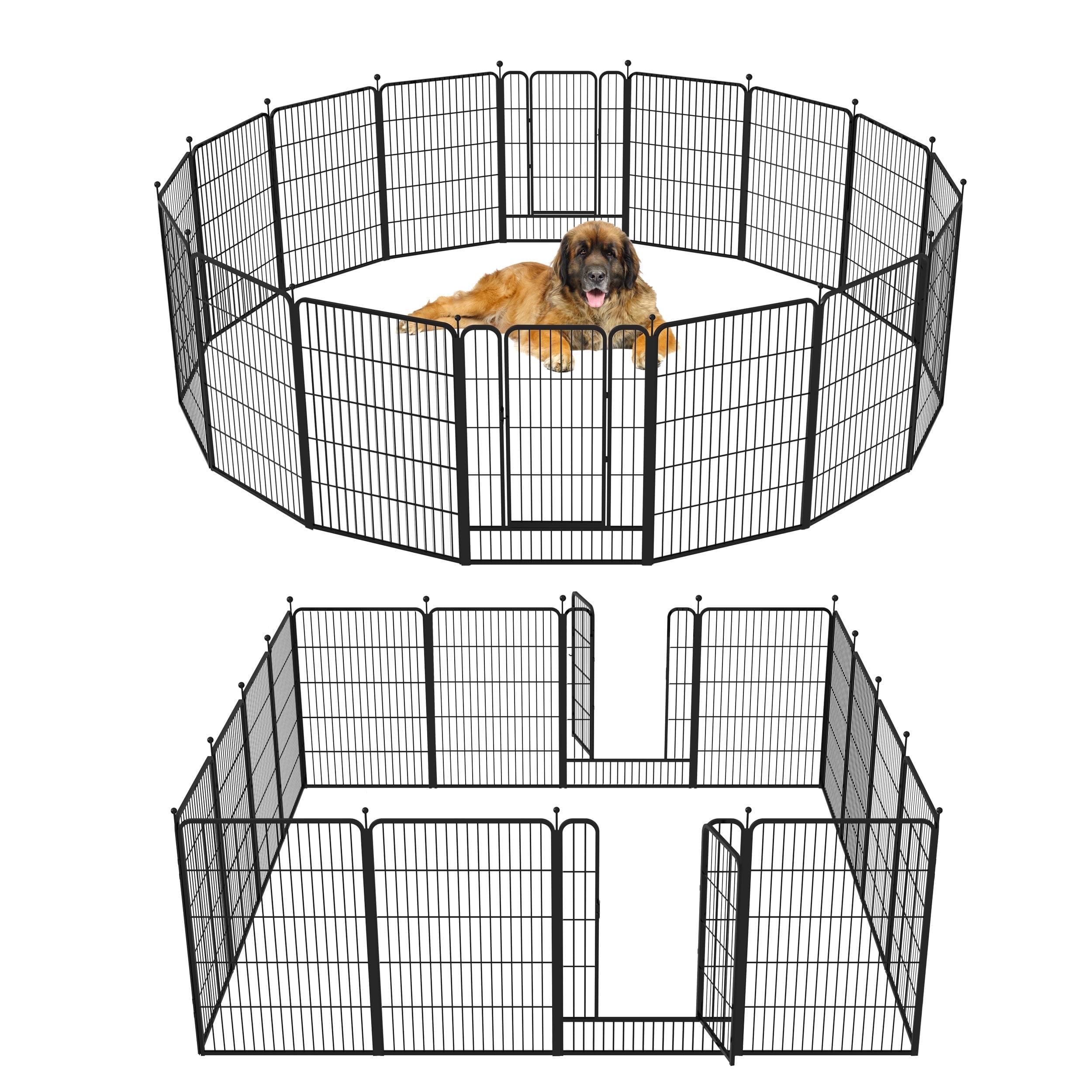 Monasem Dog Playpen Outdoor, 16 Panels 40" Height Dog Fence(Black)