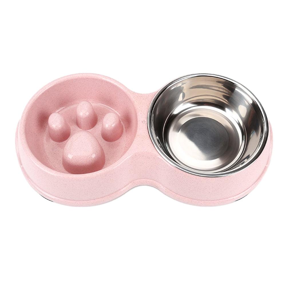 Dog Slow Eating & Drinking Bowl,Stainless Steel Interactive Slow Feed Dog Bowl for French Bulldog