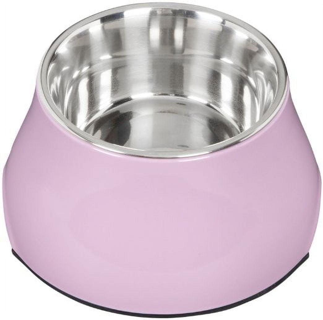 Small Pink Elevated Stainless Steel Dog Dish