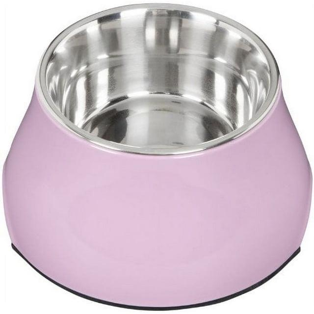 Dogit Elevated Dog Bowl, Stainless Steel Dog Food and Water Bowl for Small Dogs, Pink, 73742