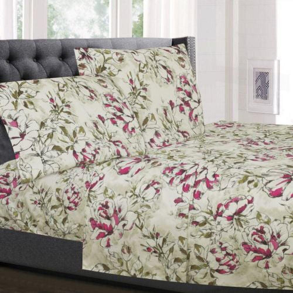 Dolce 4 Piece Printed Sheet Set, Double Brushed Microfiber by Sweet Home Collection®