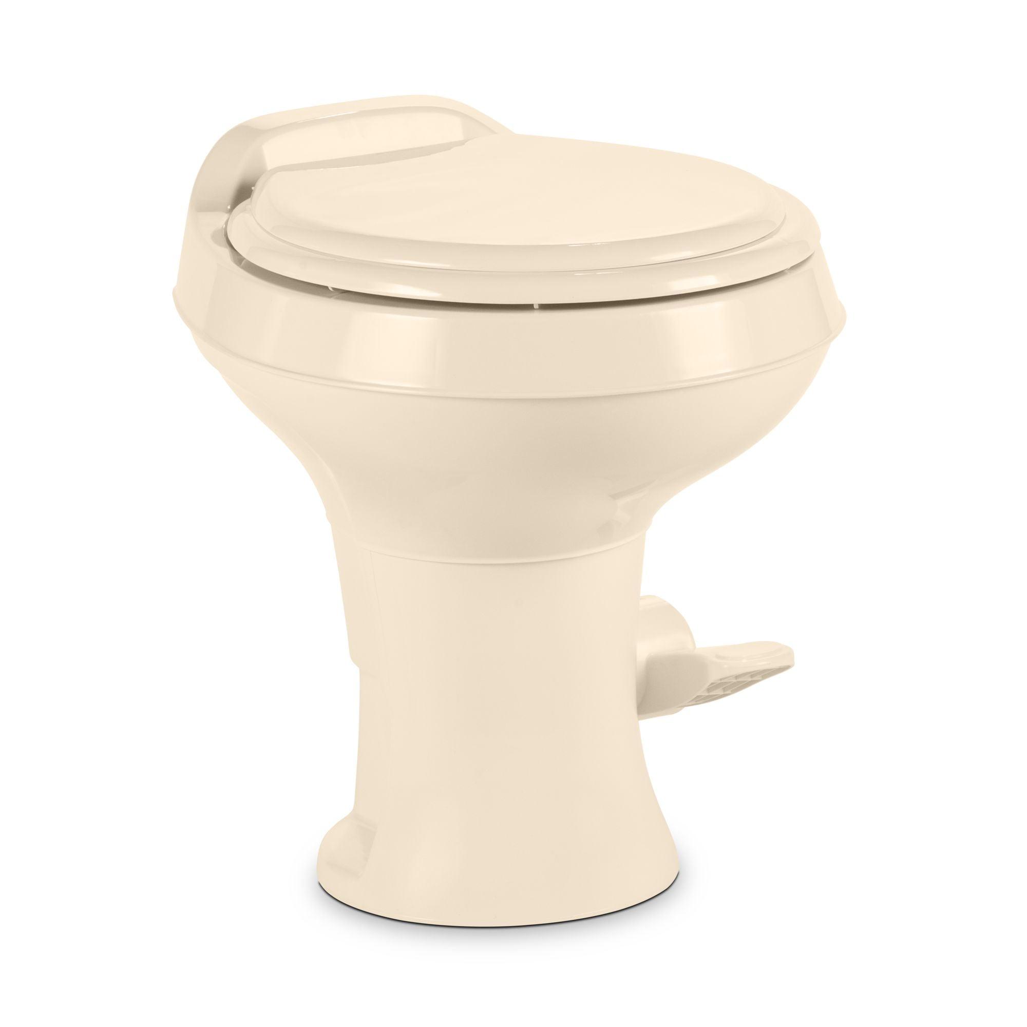 Dometic 302300073 300 Series Standard Height Heavy Duty Plastic RV Toilet, Bone