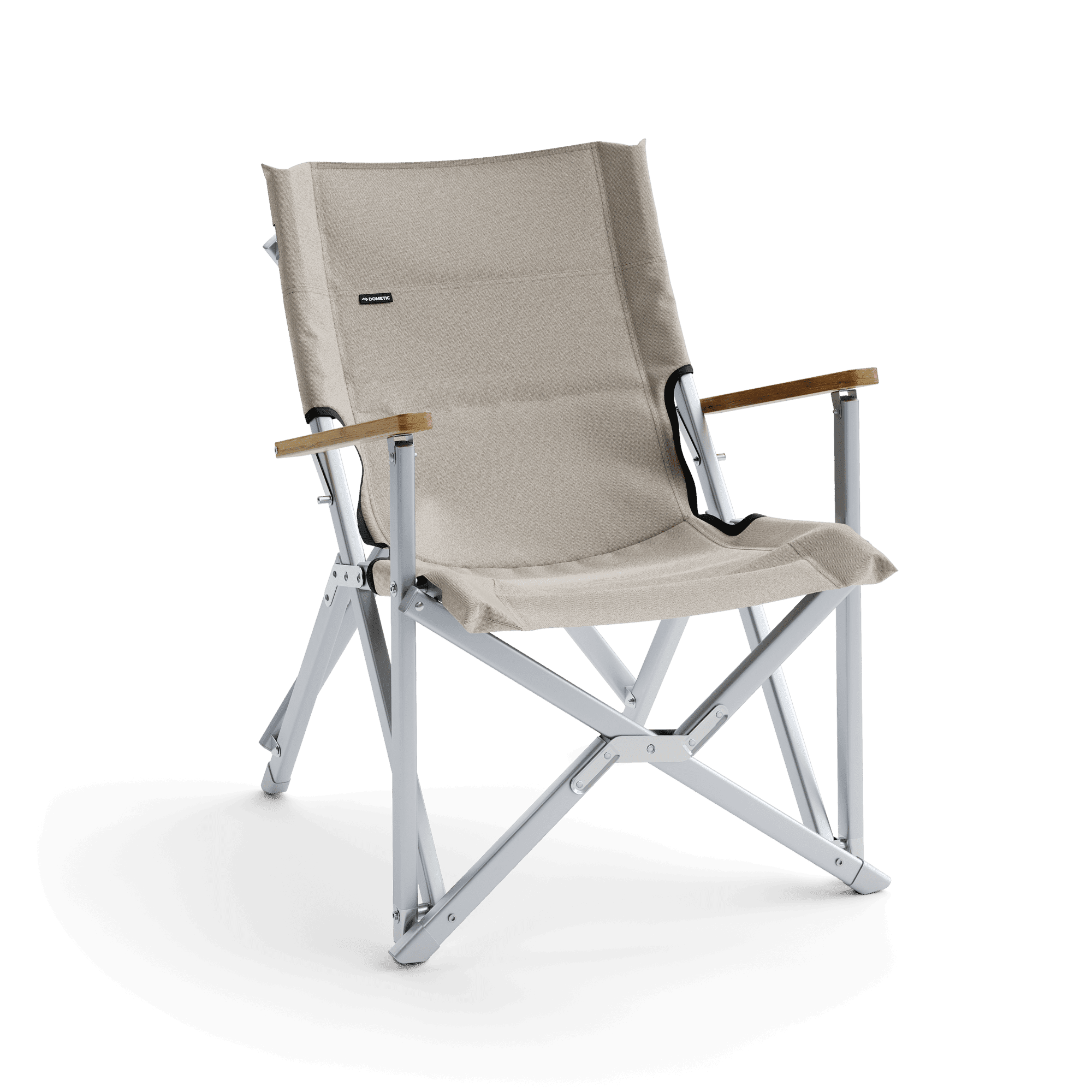 Ash Compact Aluminum and Beechwood Armrest Dining Chair