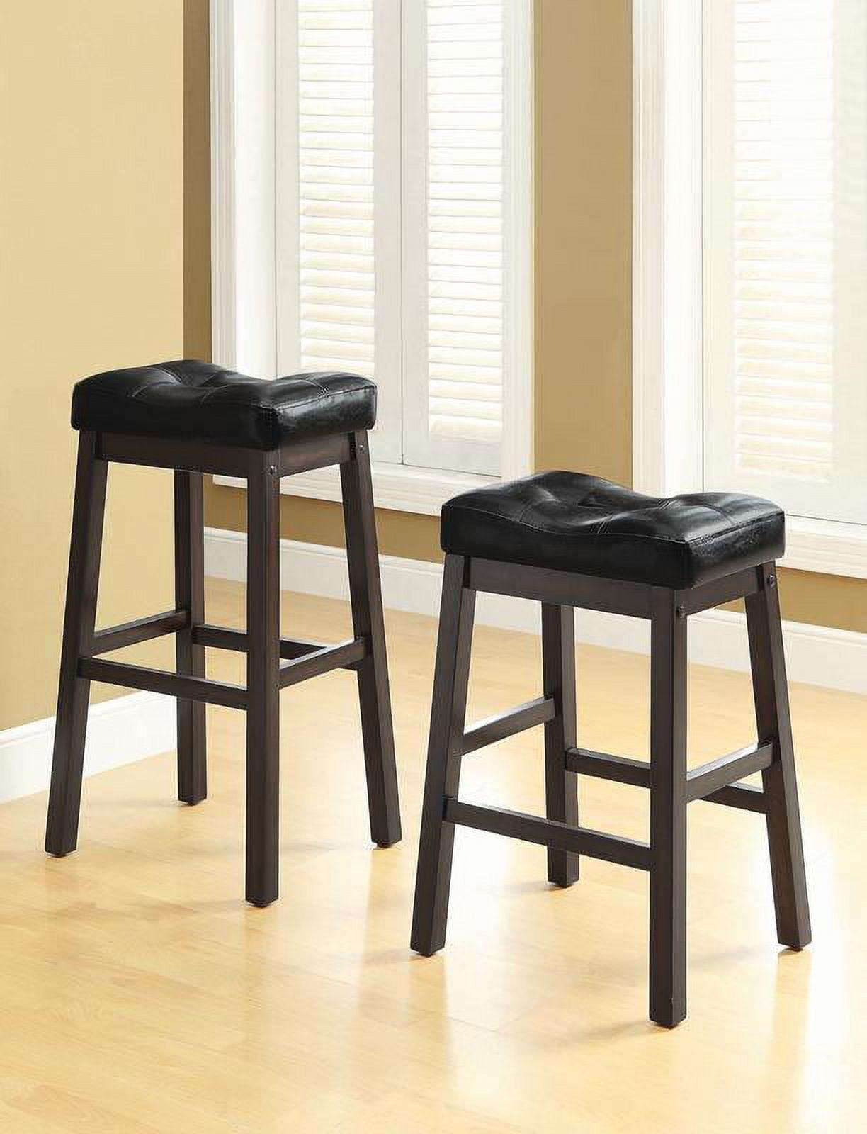 Coaster Set of 2 Donald Transitional Upholstered Counter Height Barstools Black/Cappuccino